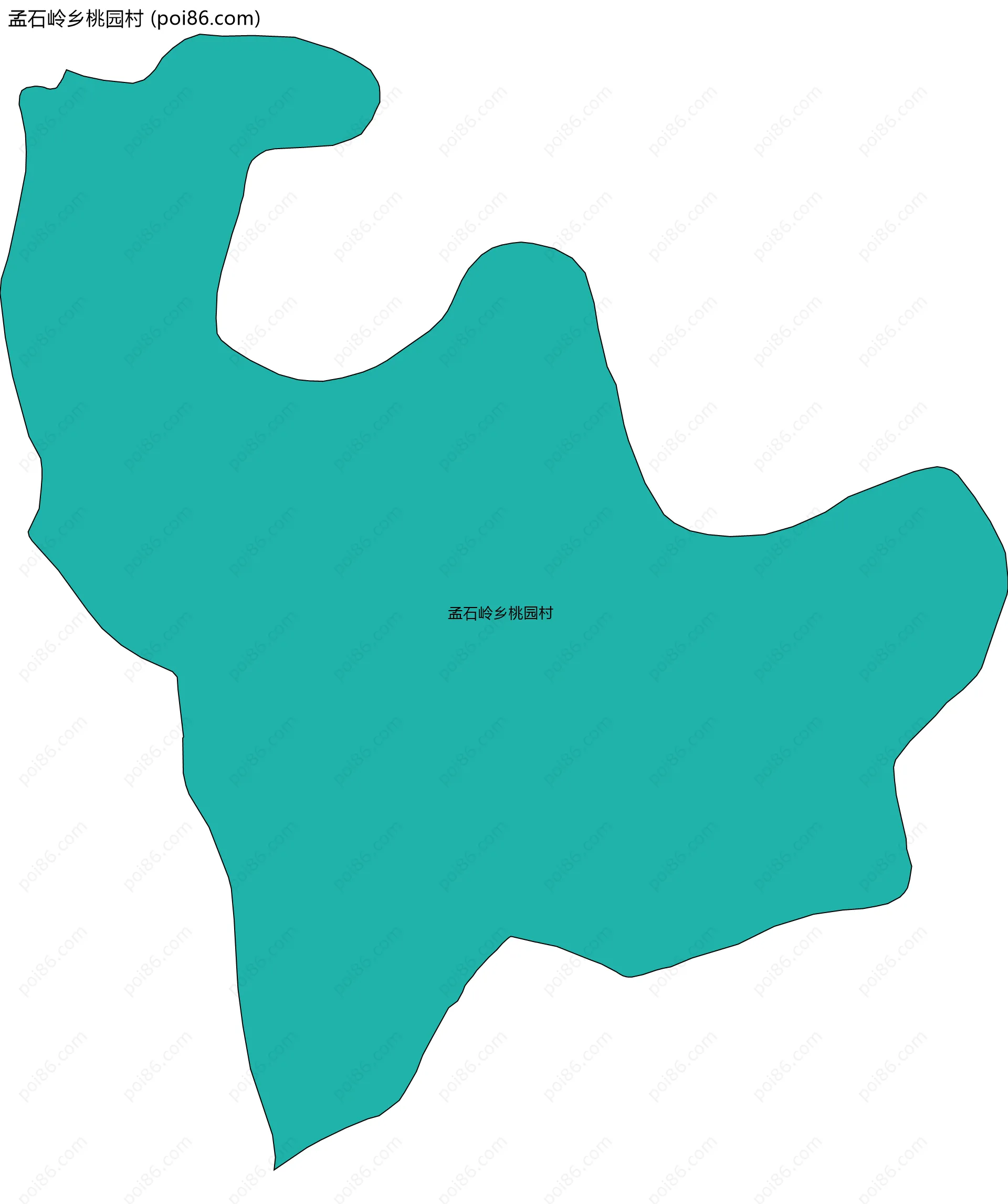 孟石岭乡桃园村边界地图