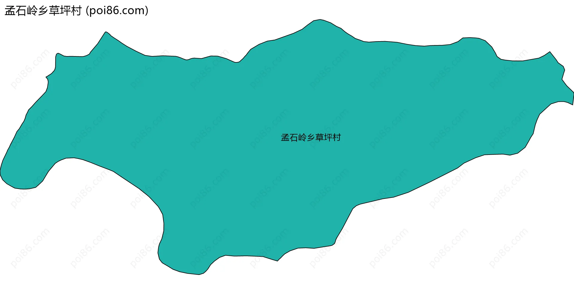 孟石岭乡草坪村边界地图