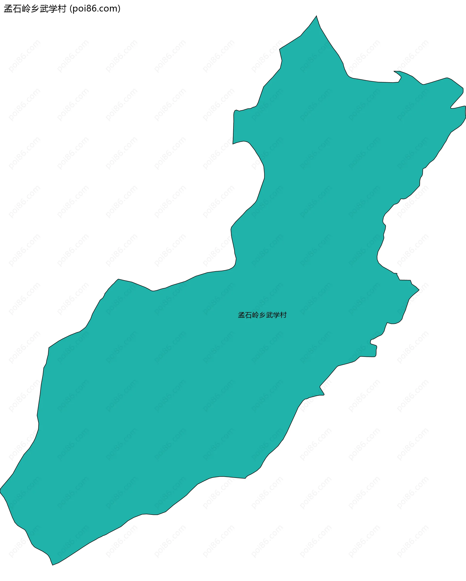 孟石岭乡武学村边界地图