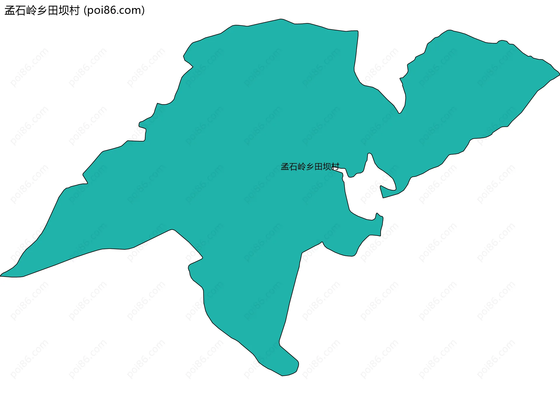 孟石岭乡田坝村边界地图