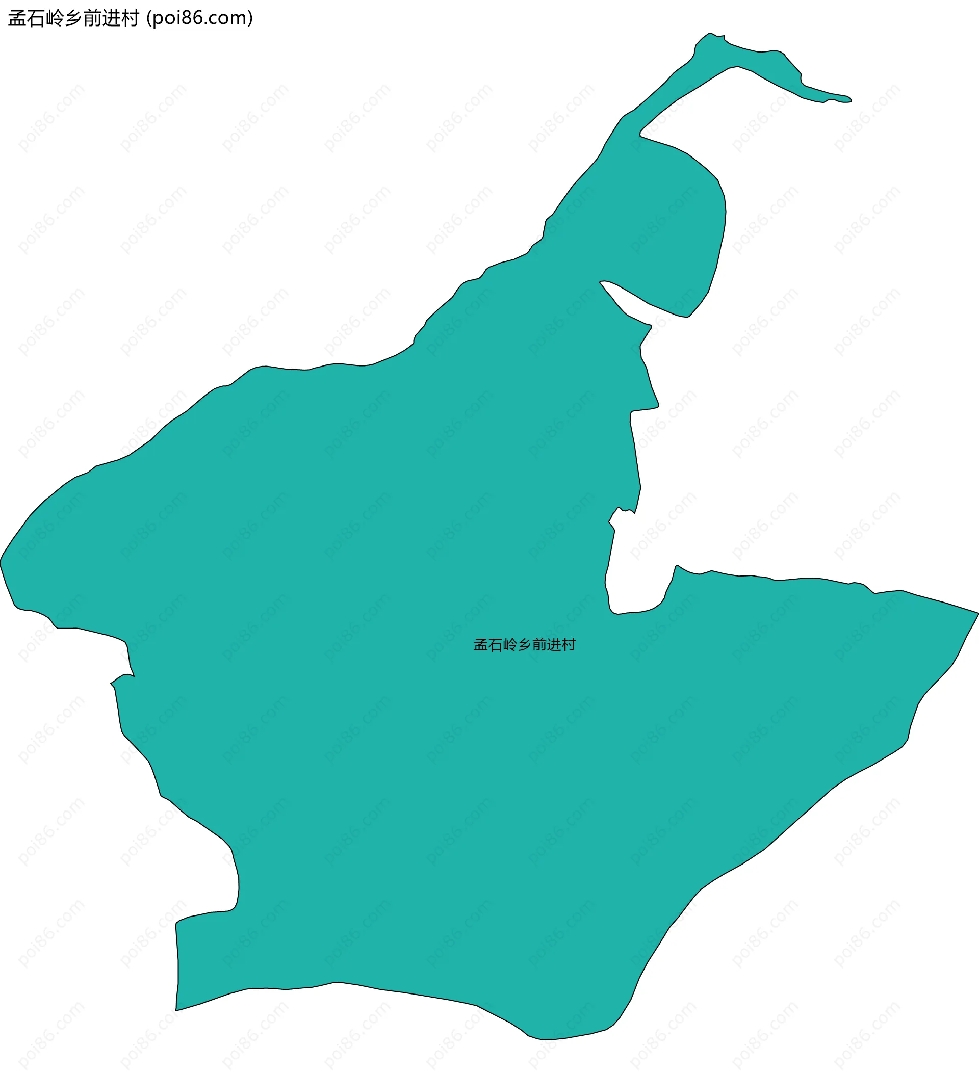 孟石岭乡前进村边界地图