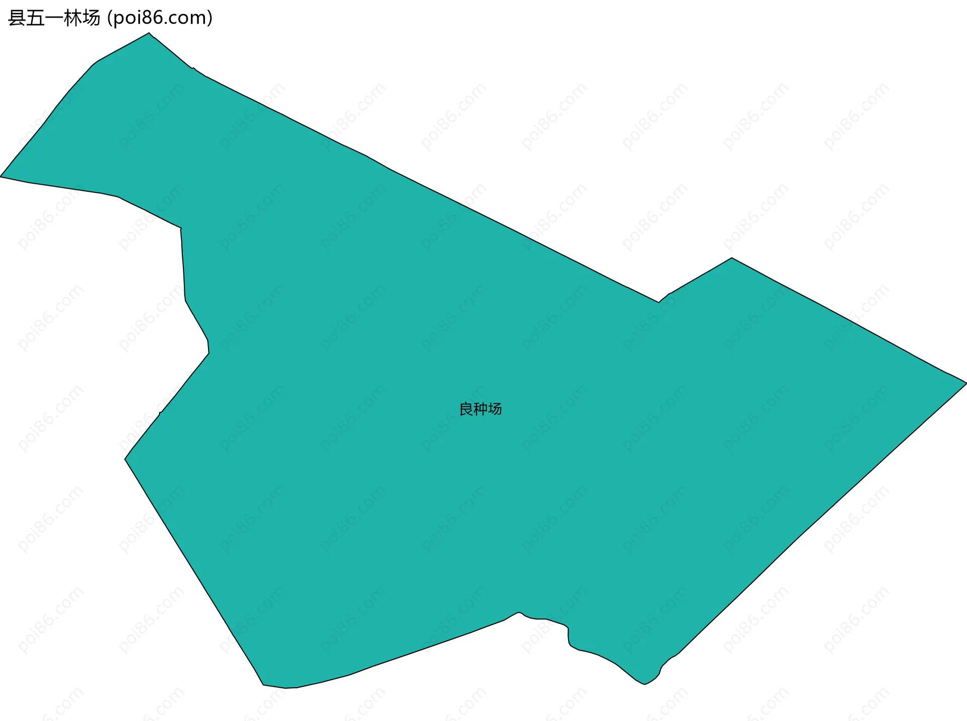 县五一林场边界地图(五级行政区划)