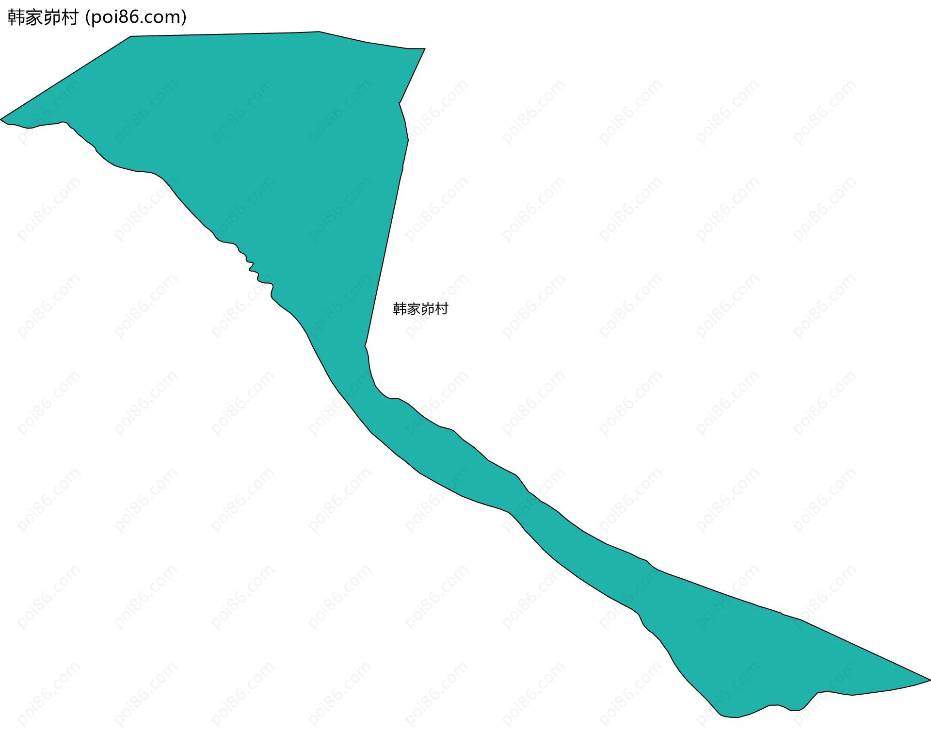 韩家峁村边界地图
