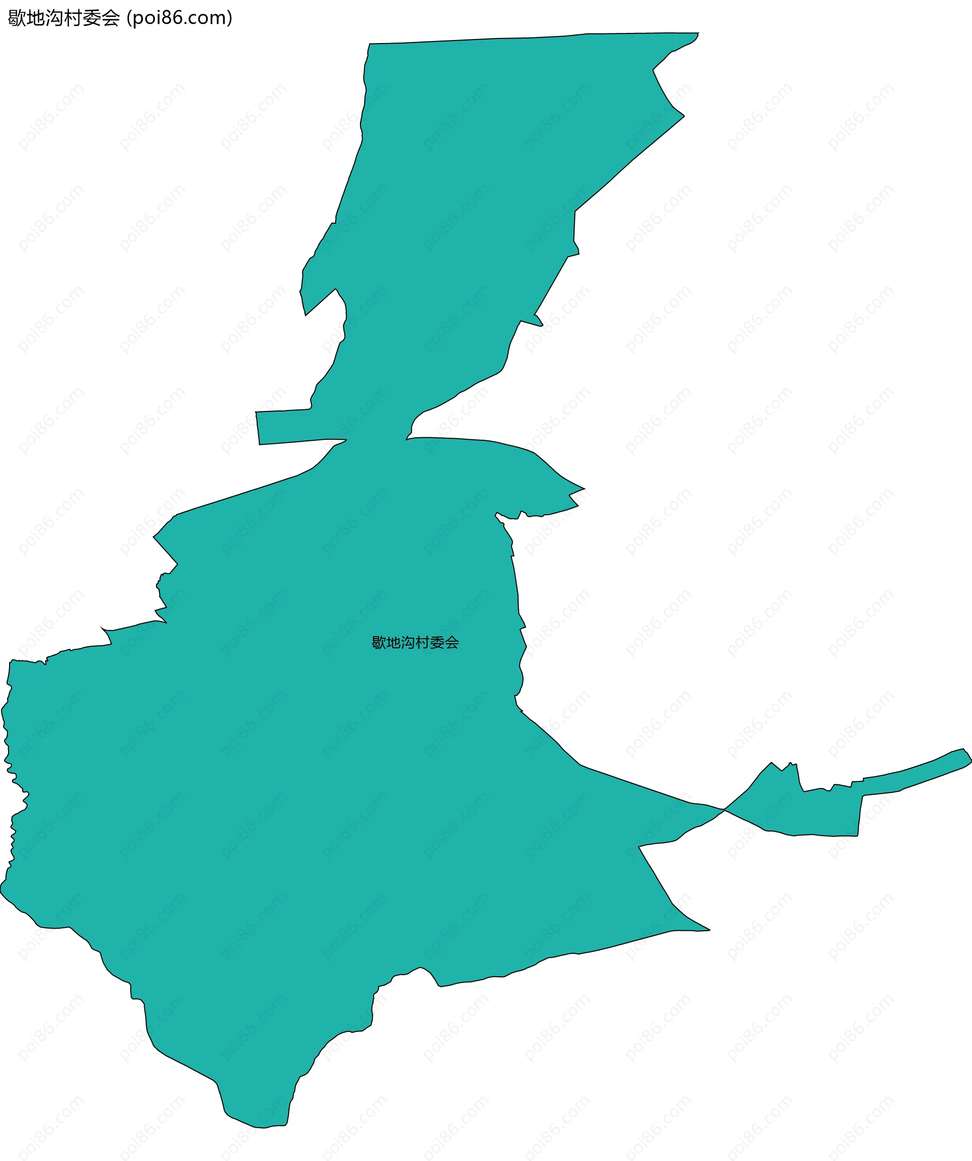 歇地沟村委会边界地图