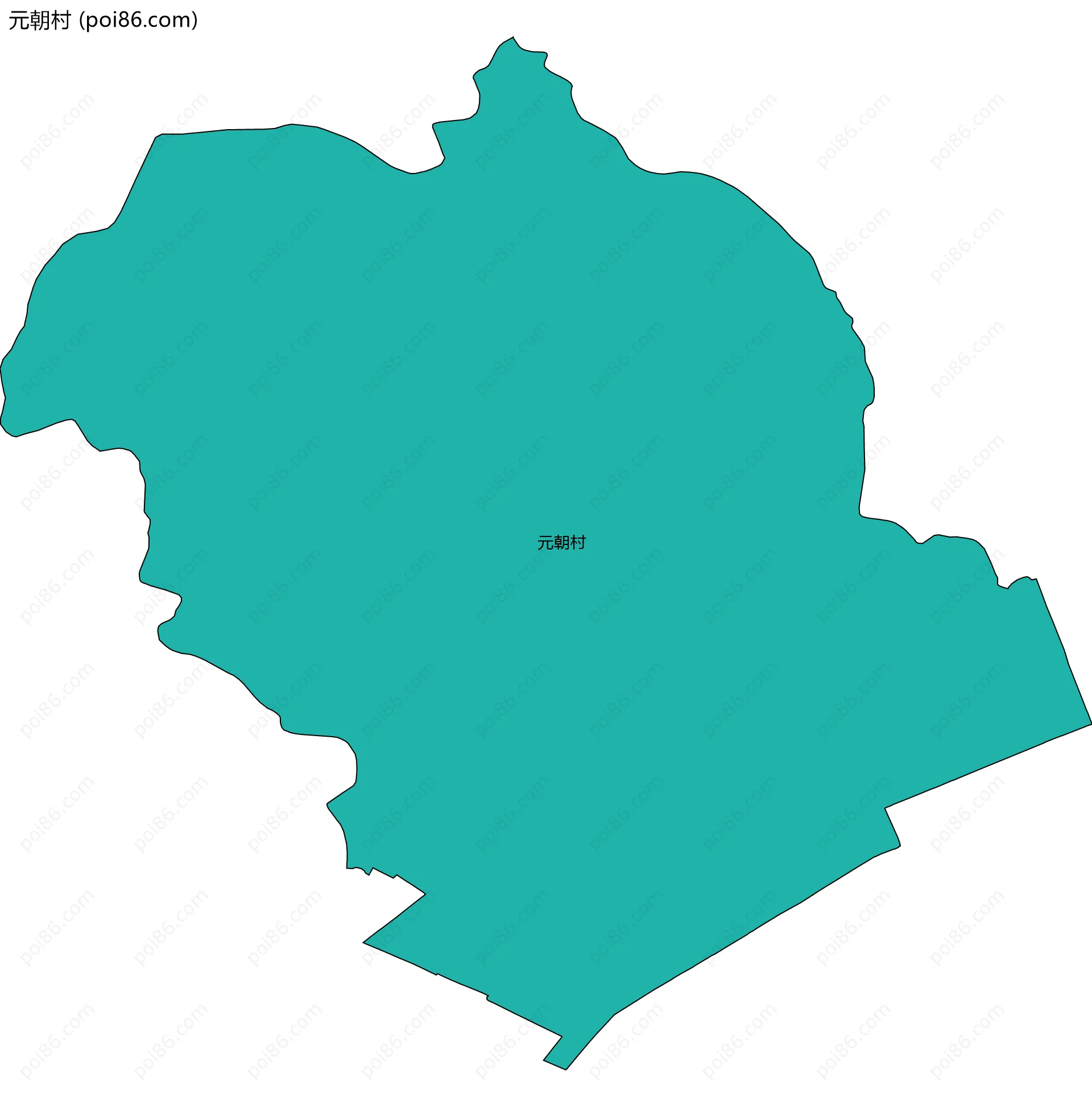 元朝村边界地图