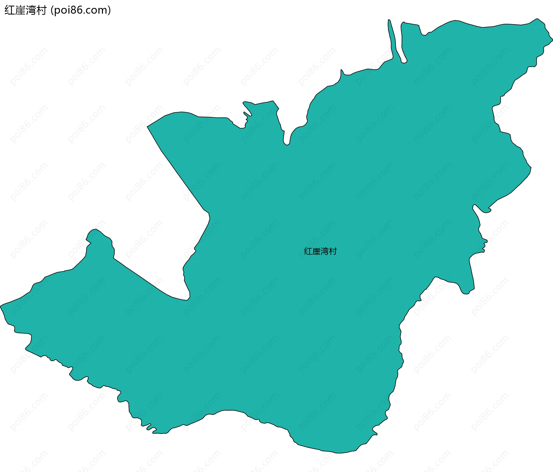 红崖湾村边界地图
