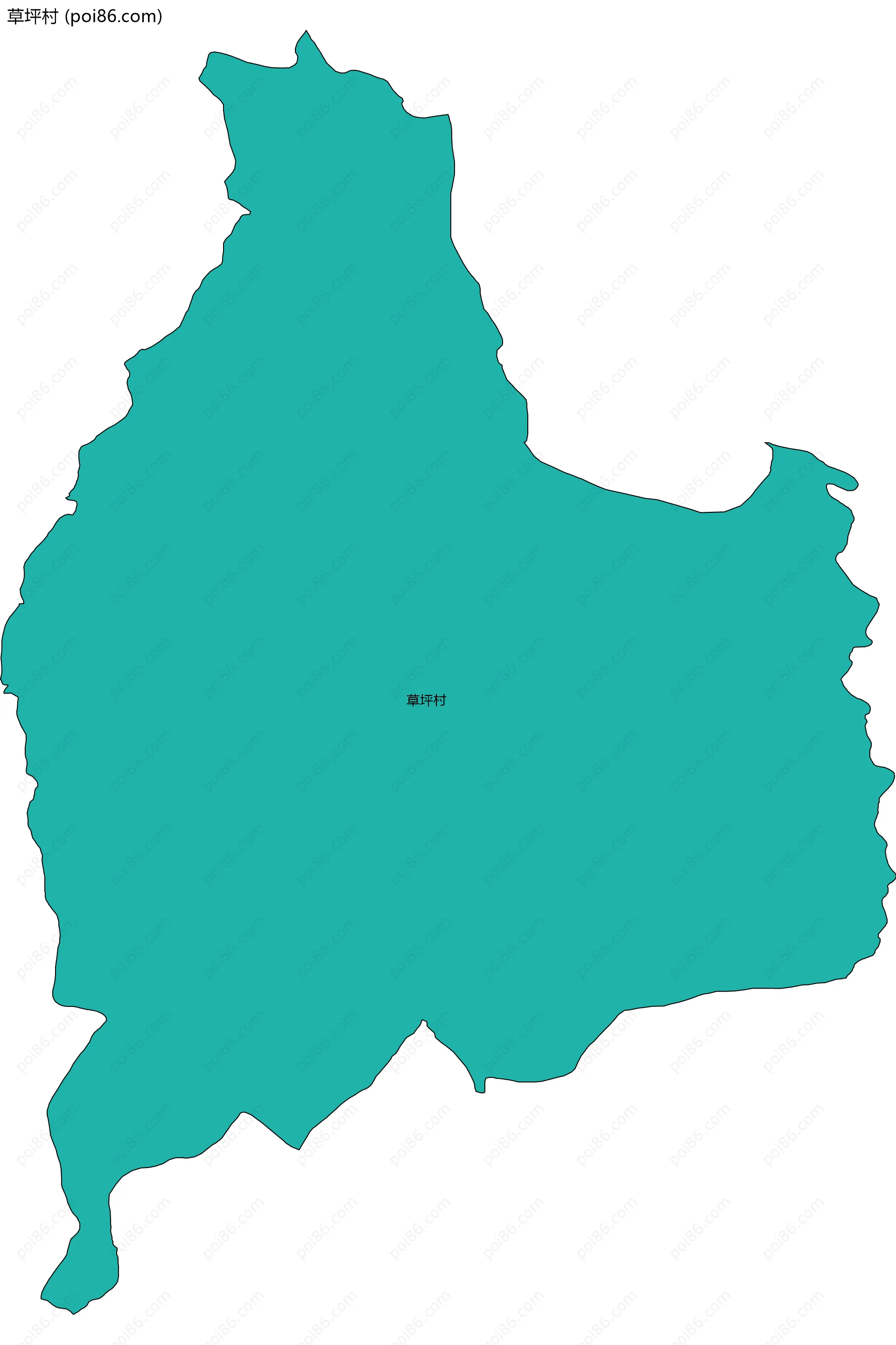 草坪村边界地图