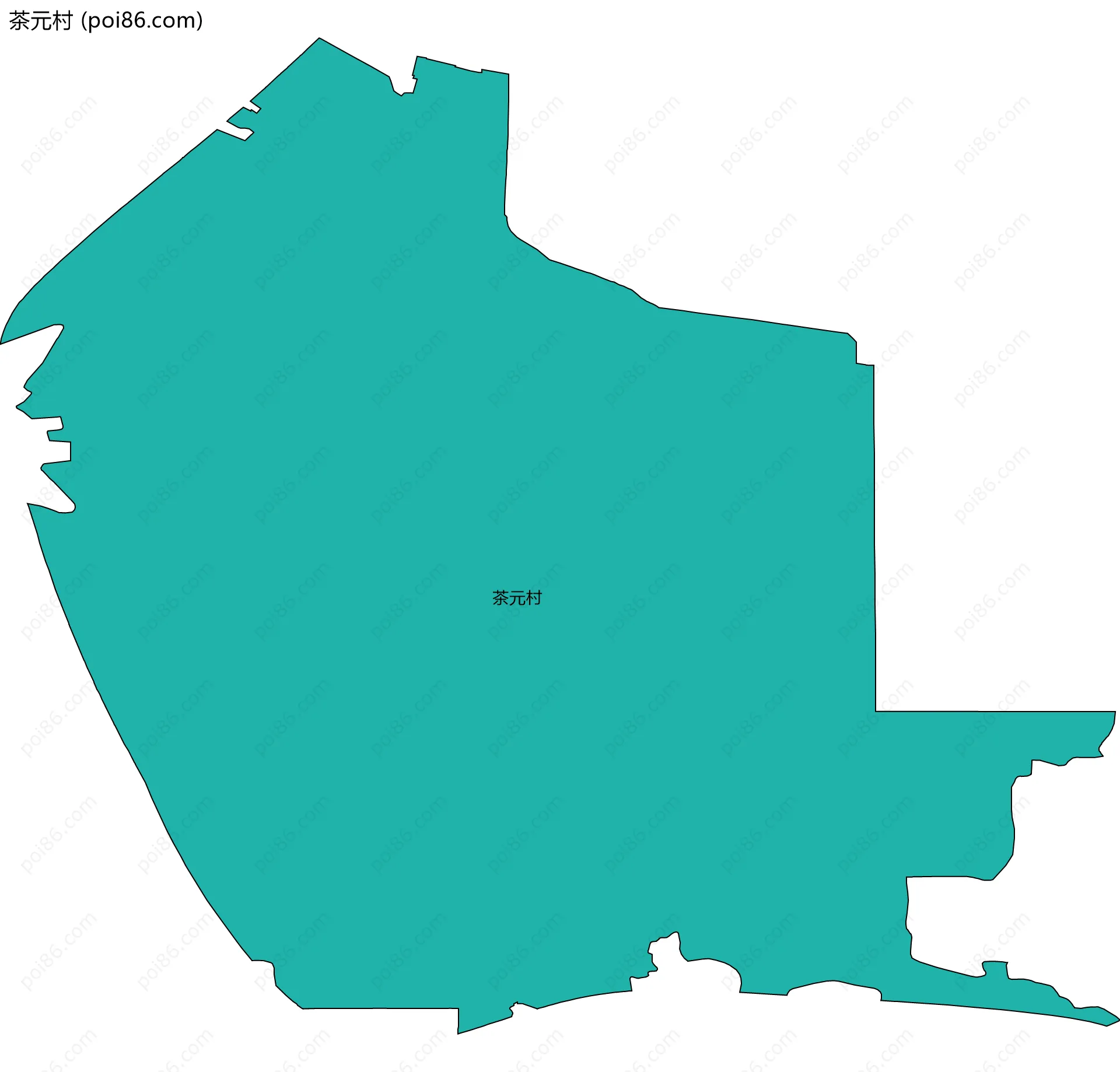 茶元村边界地图