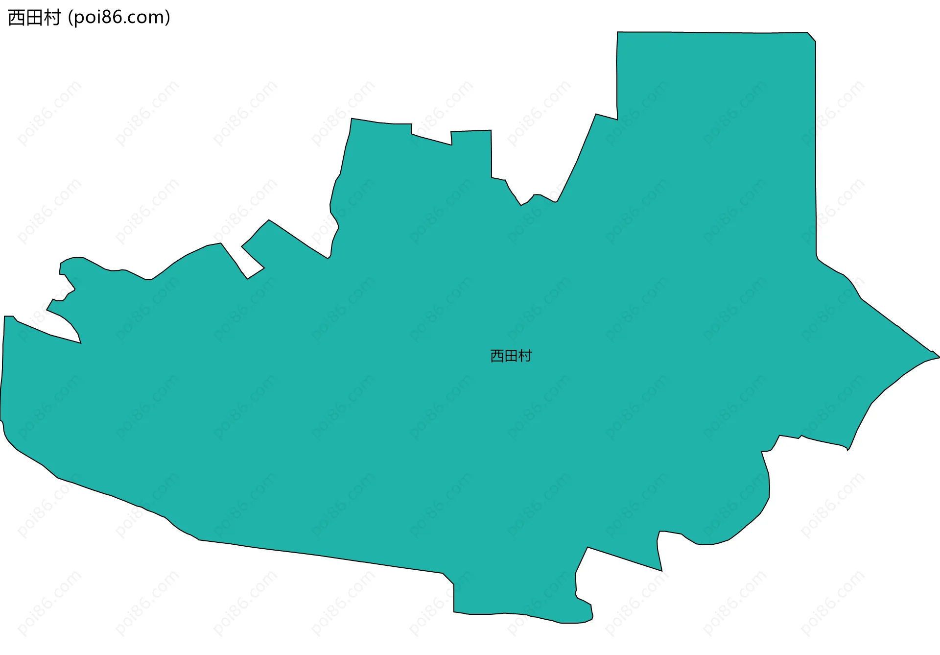 西田村边界地图
