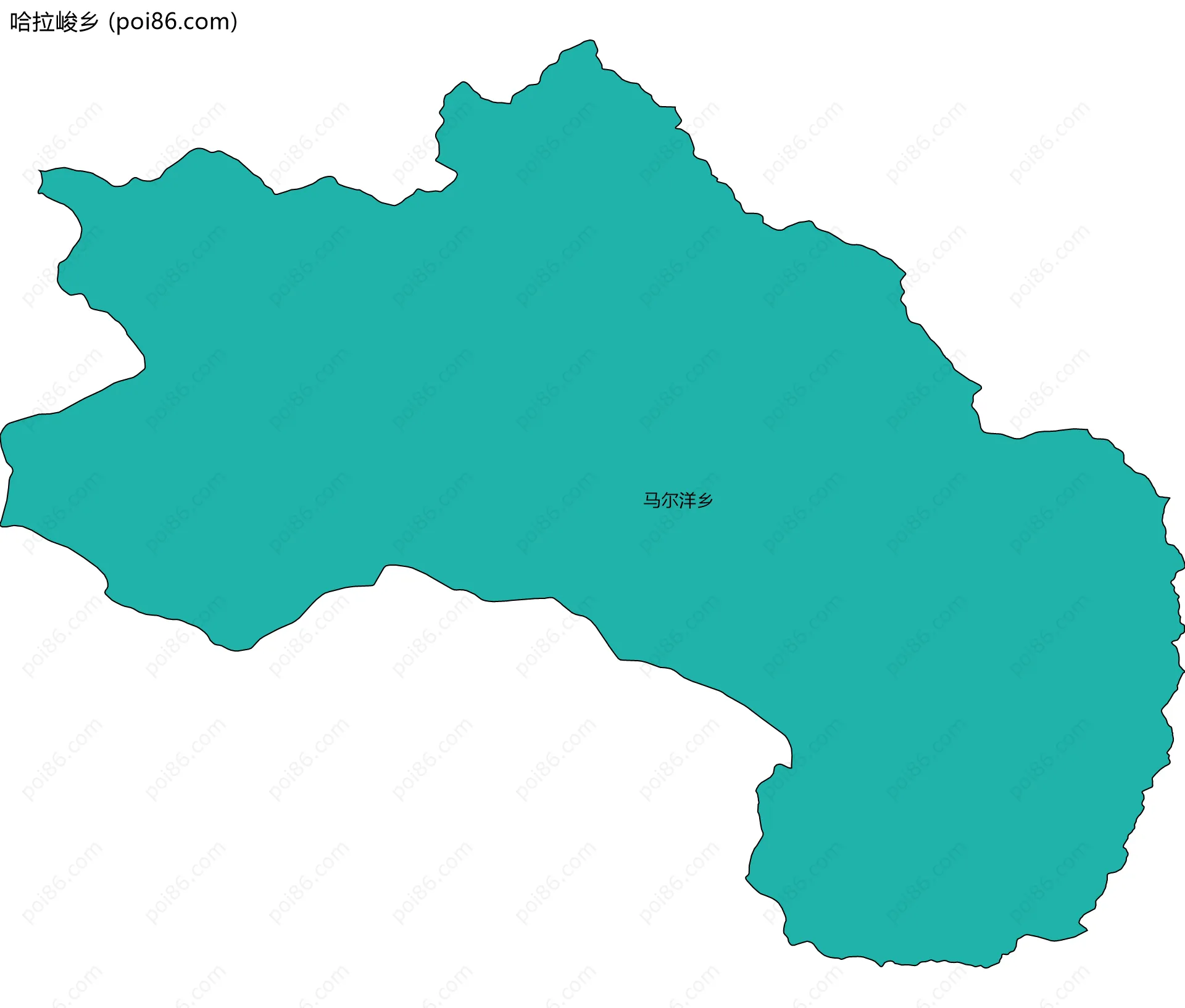 哈拉峻乡边界地图(五级行政区划)