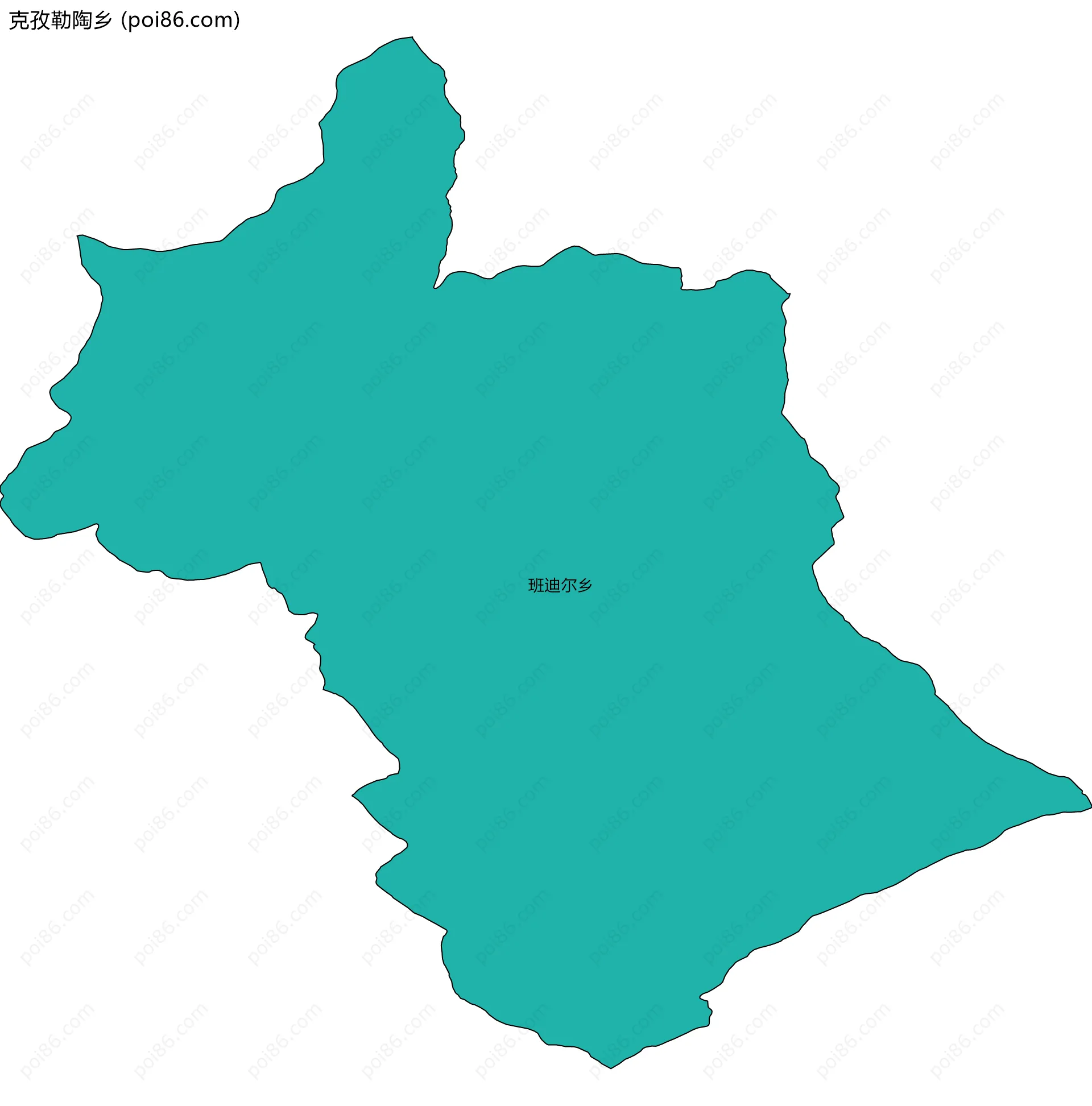 克孜勒陶乡边界地图(五级行政区划)