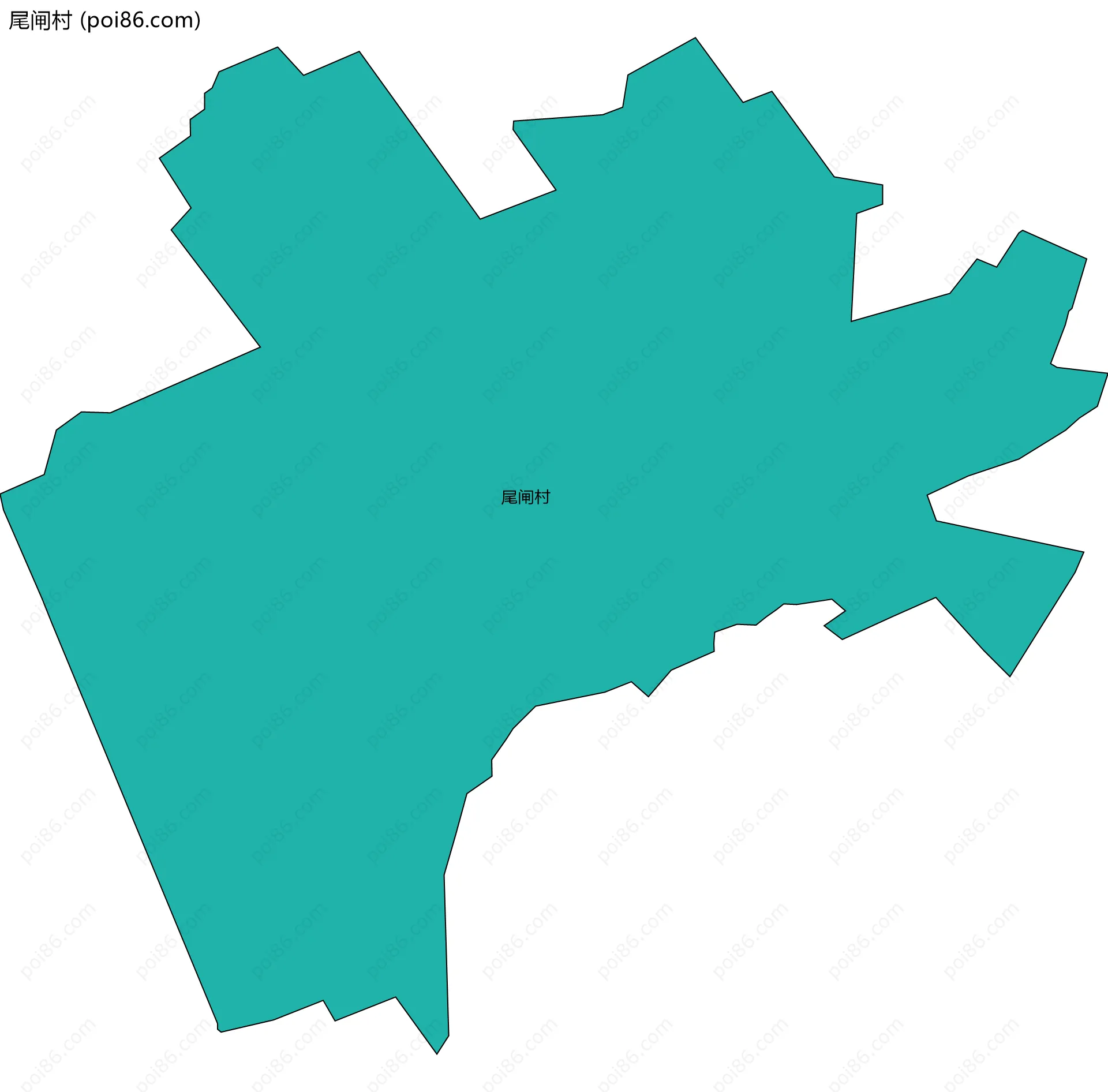 尾闸村边界地图