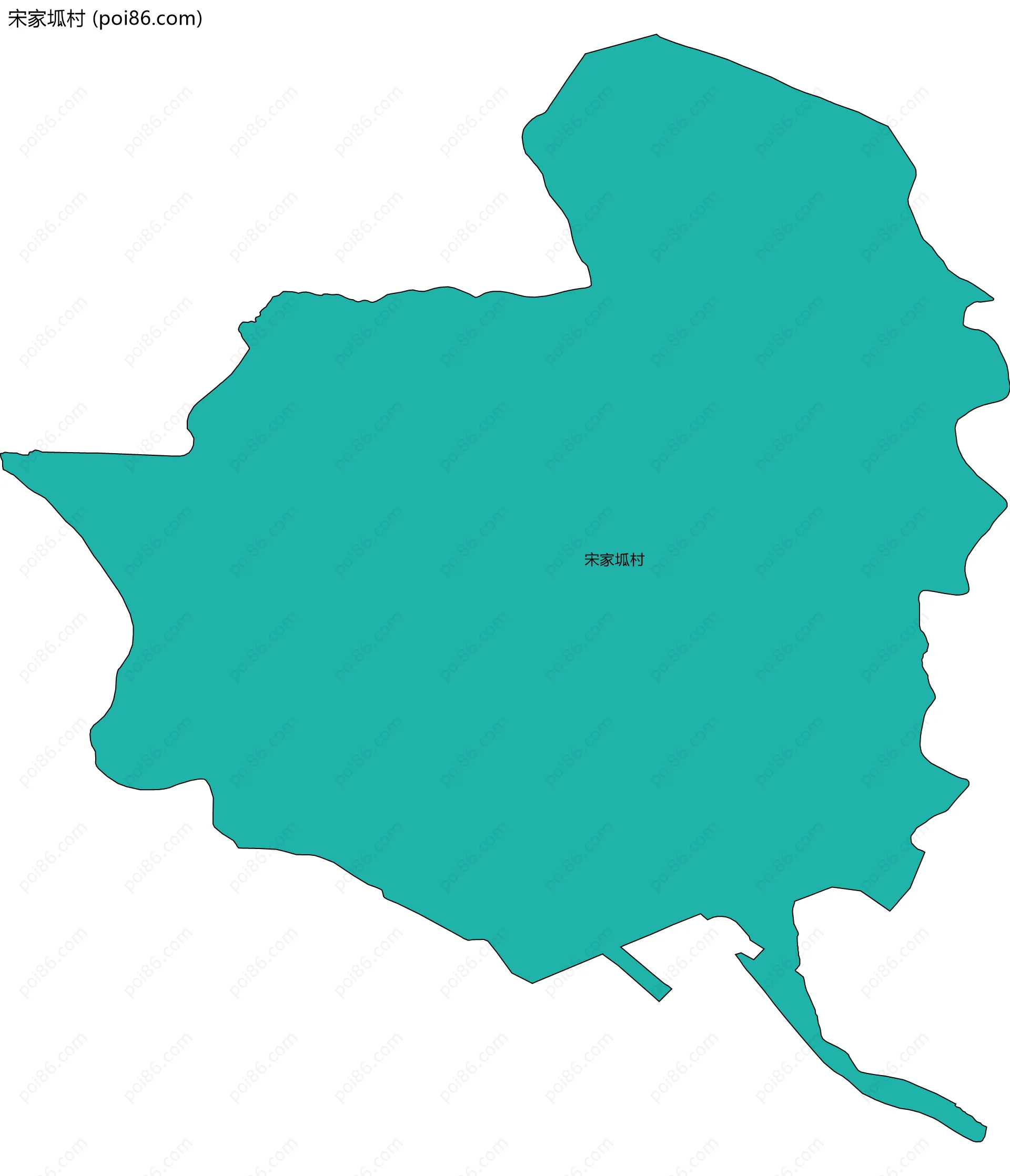 宋家坬村边界地图