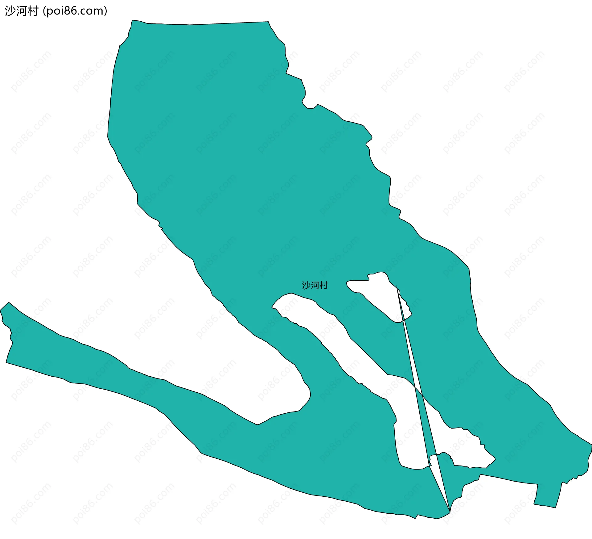 沙河村边界地图