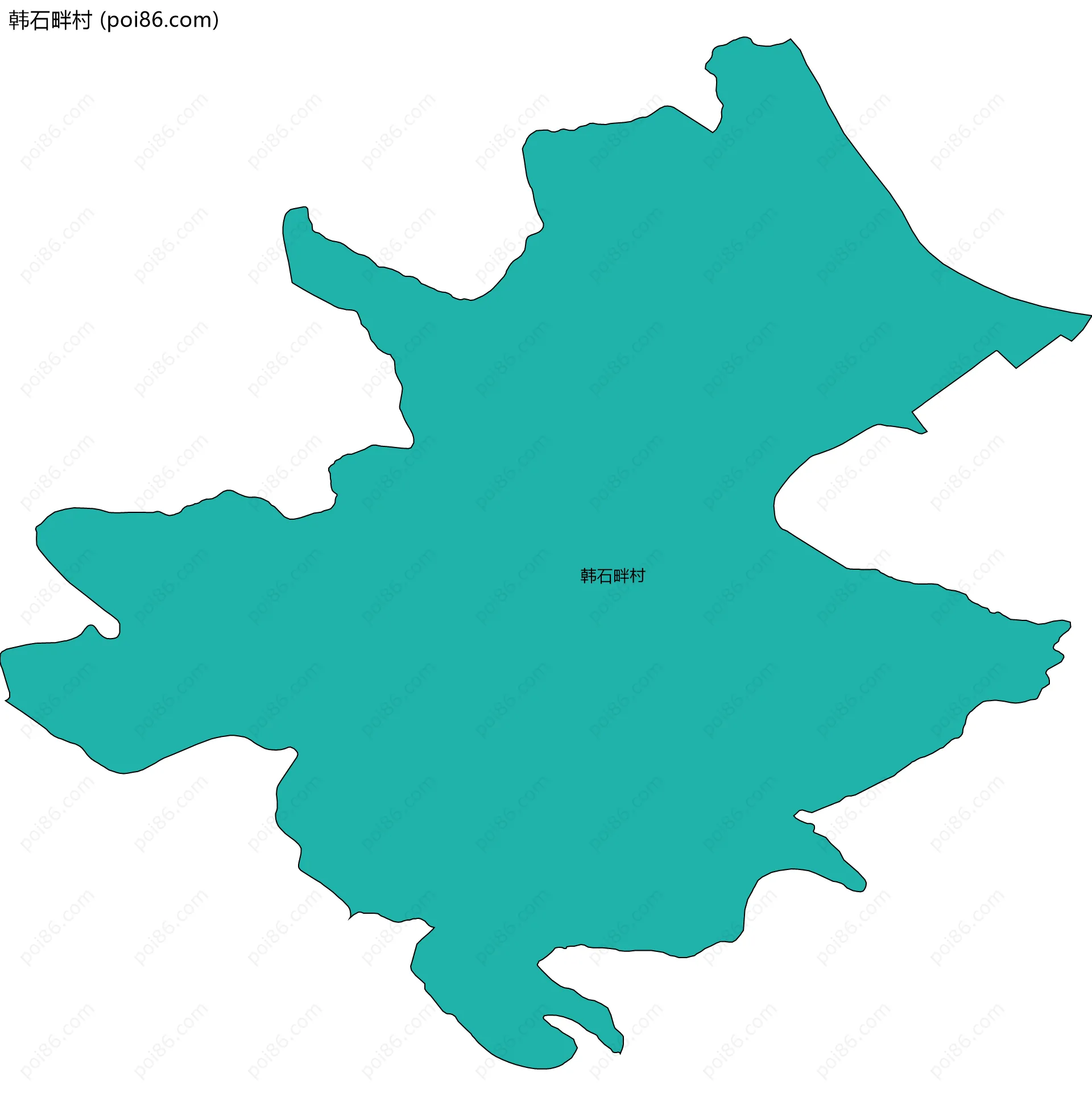 韩石畔村边界地图