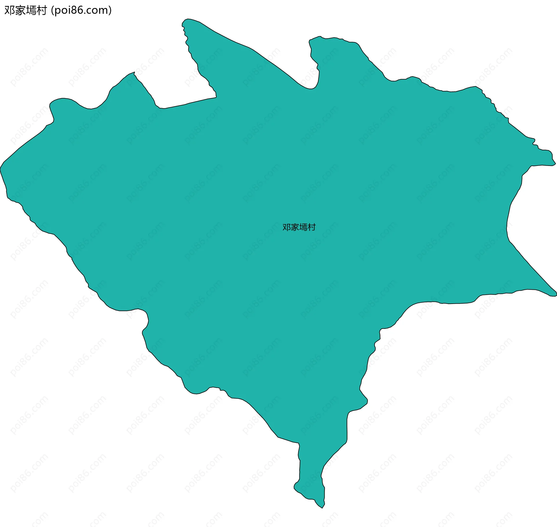 邓家墕村边界地图