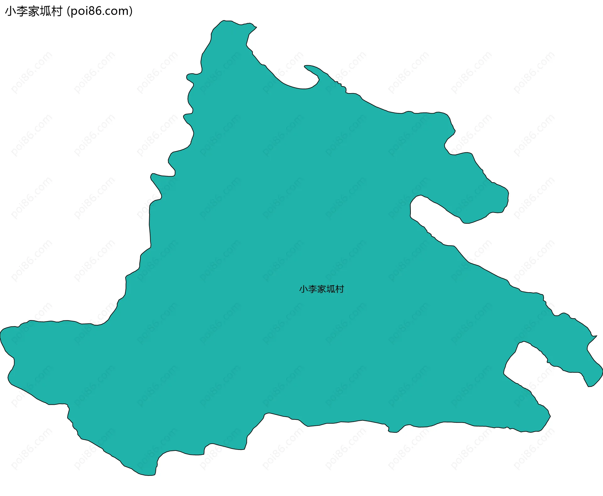 小李家坬村边界地图