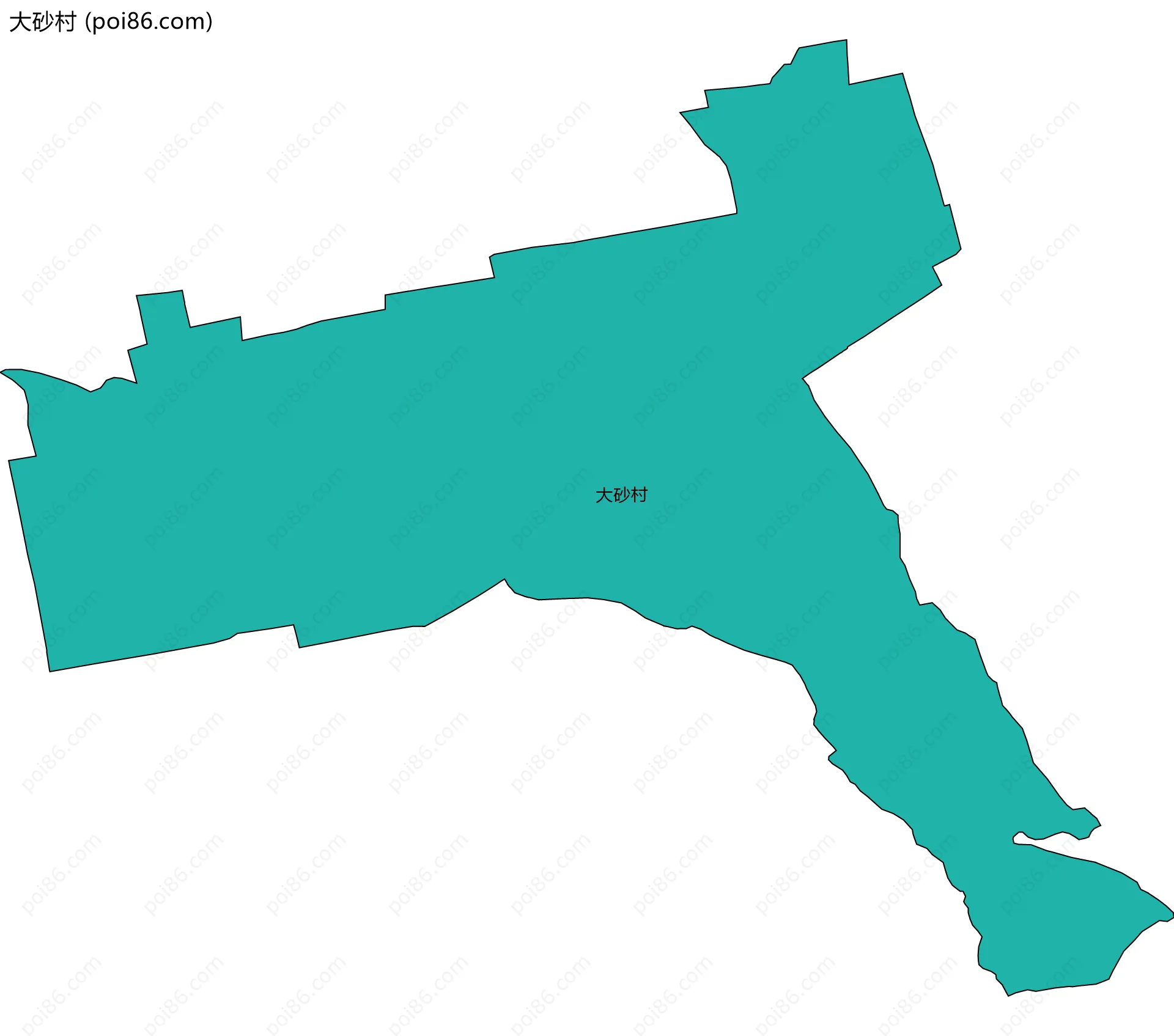 大砂村边界地图