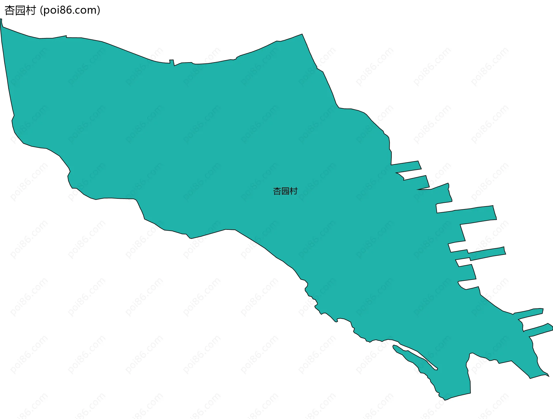 杏园村边界地图