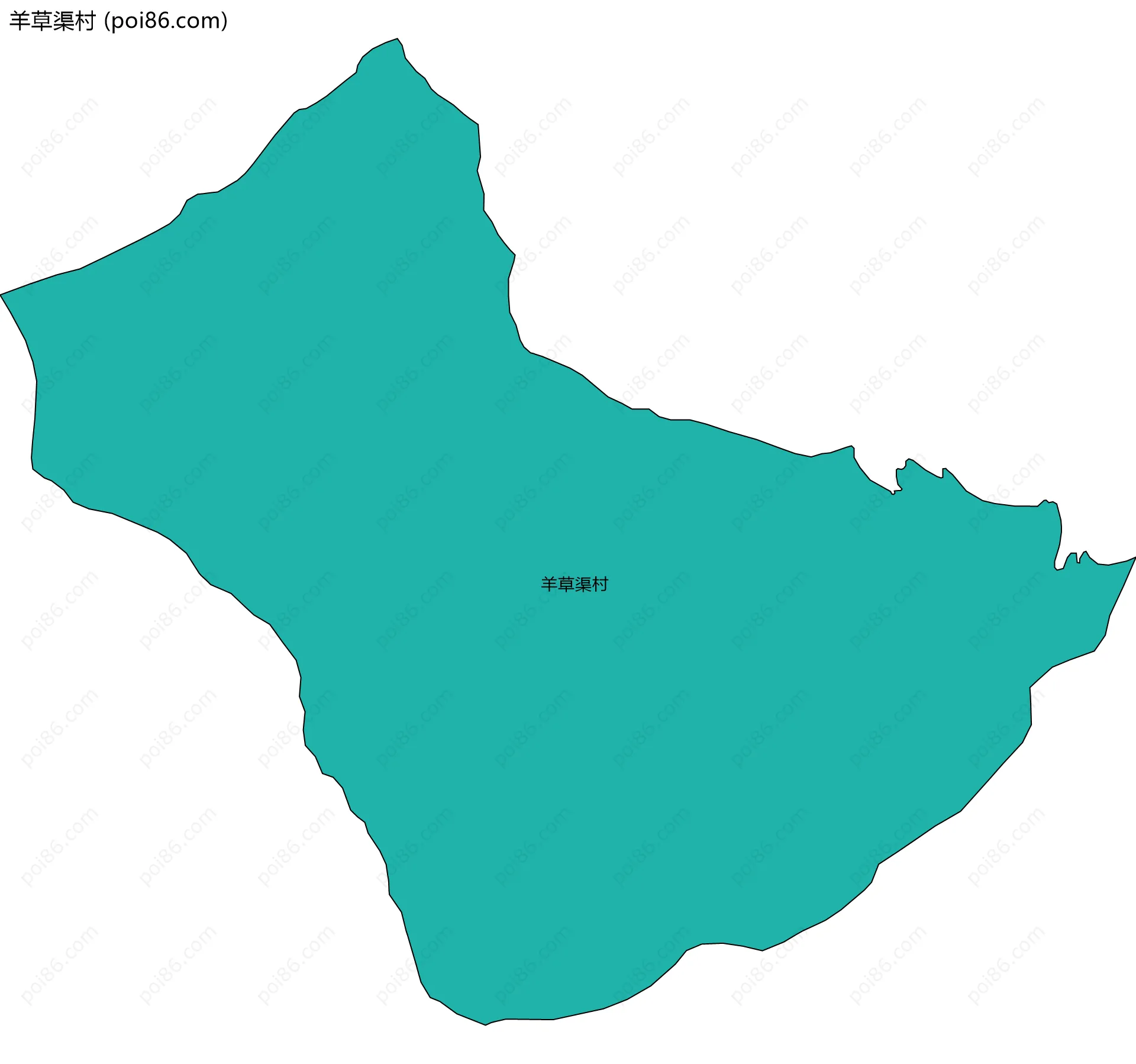 羊草渠村边界地图