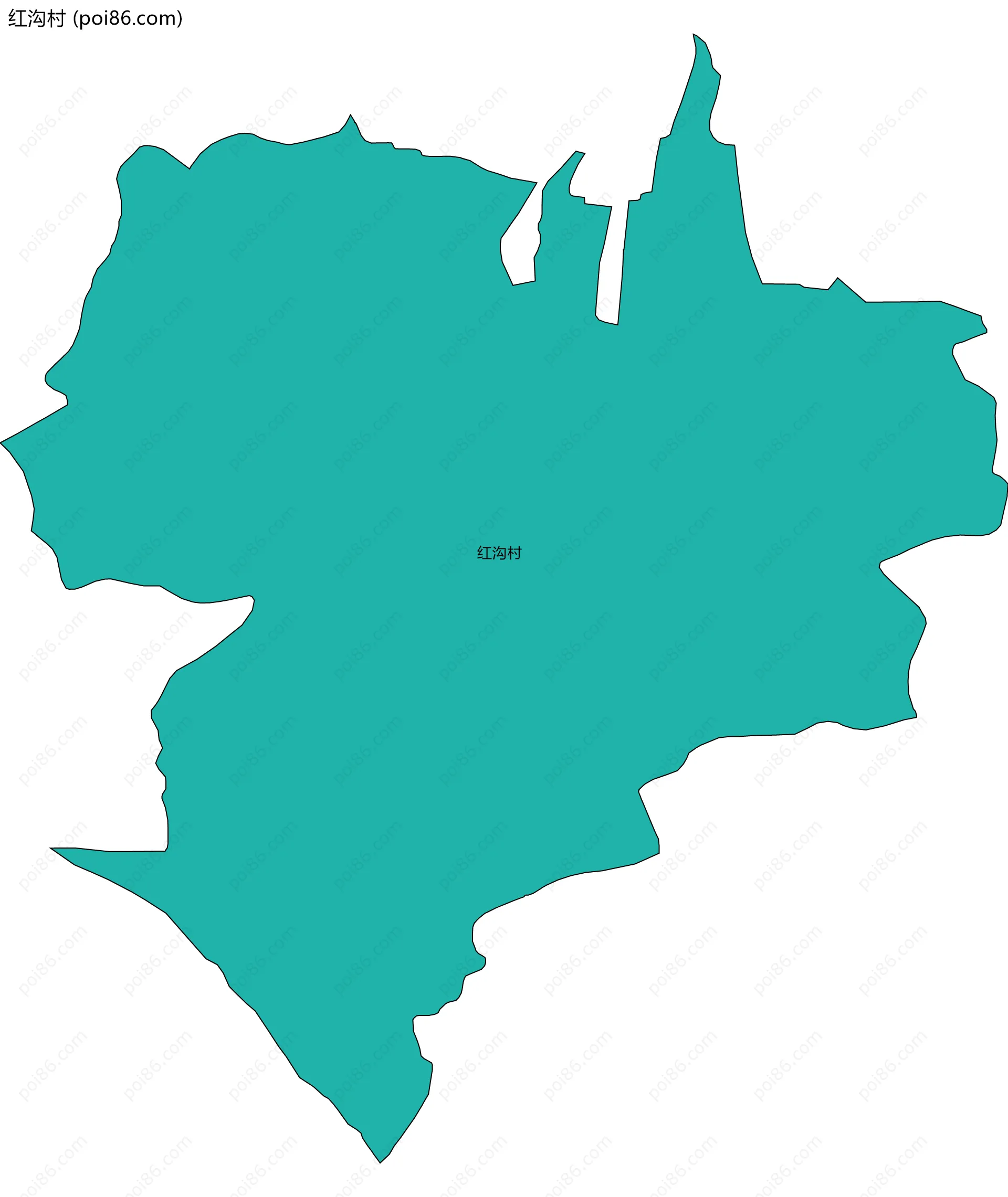 红沟村边界地图