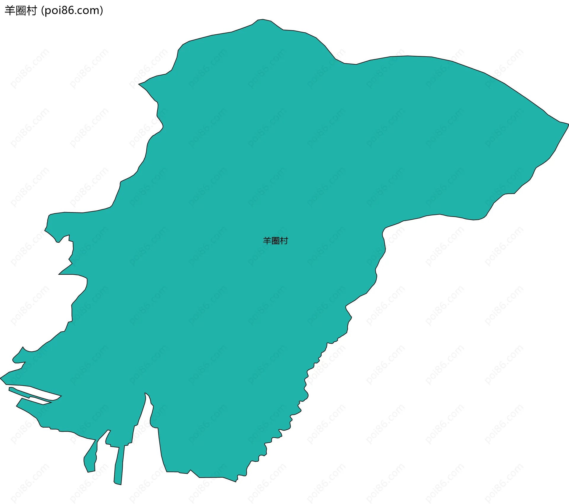 羊圈村边界地图
