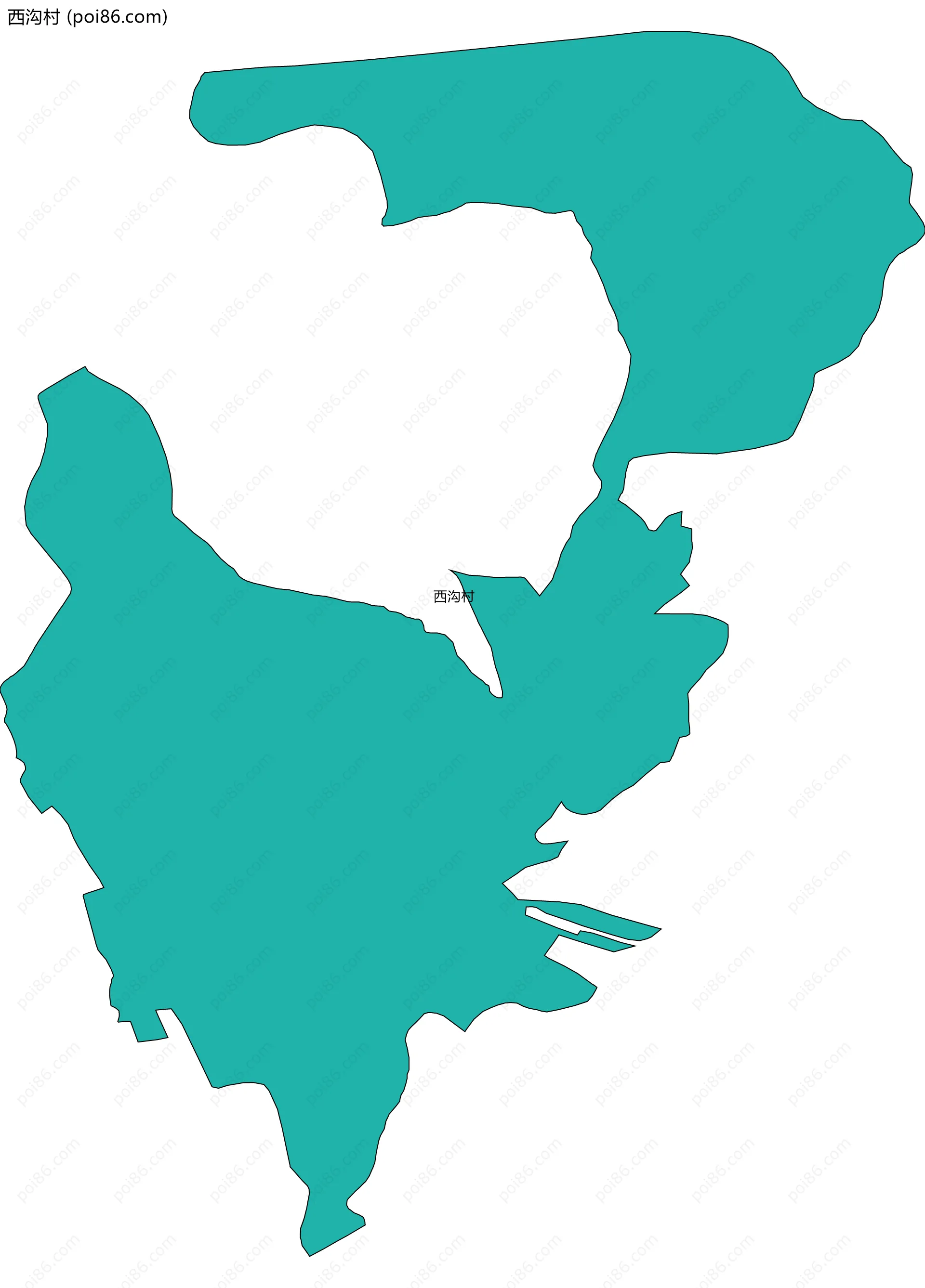 西沟村边界地图