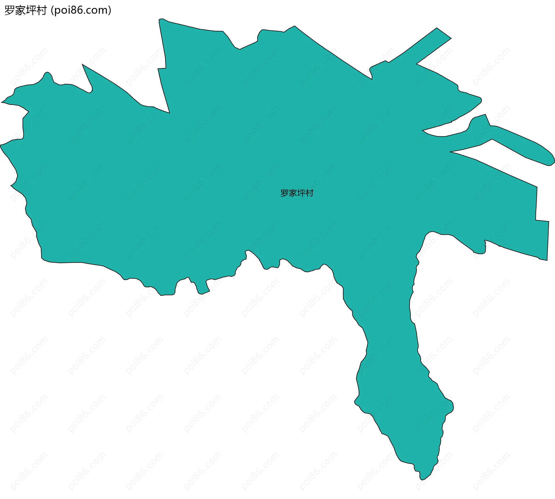 罗家坪村边界地图