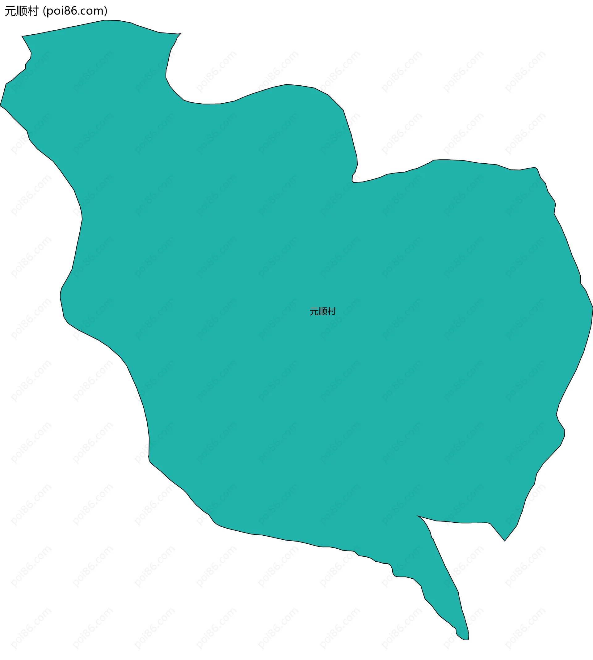 元顺村边界地图
