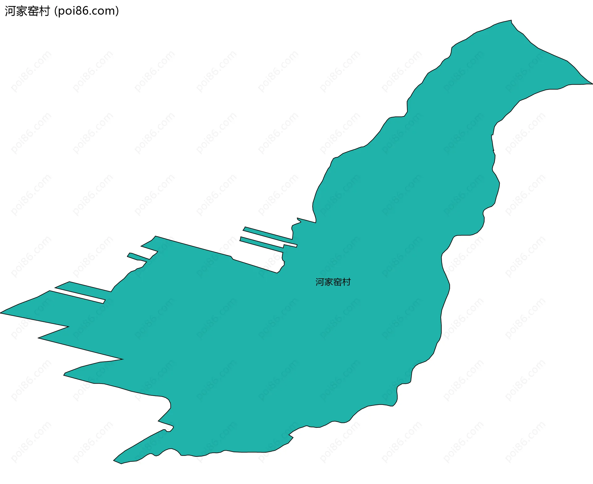 河家窑村边界地图