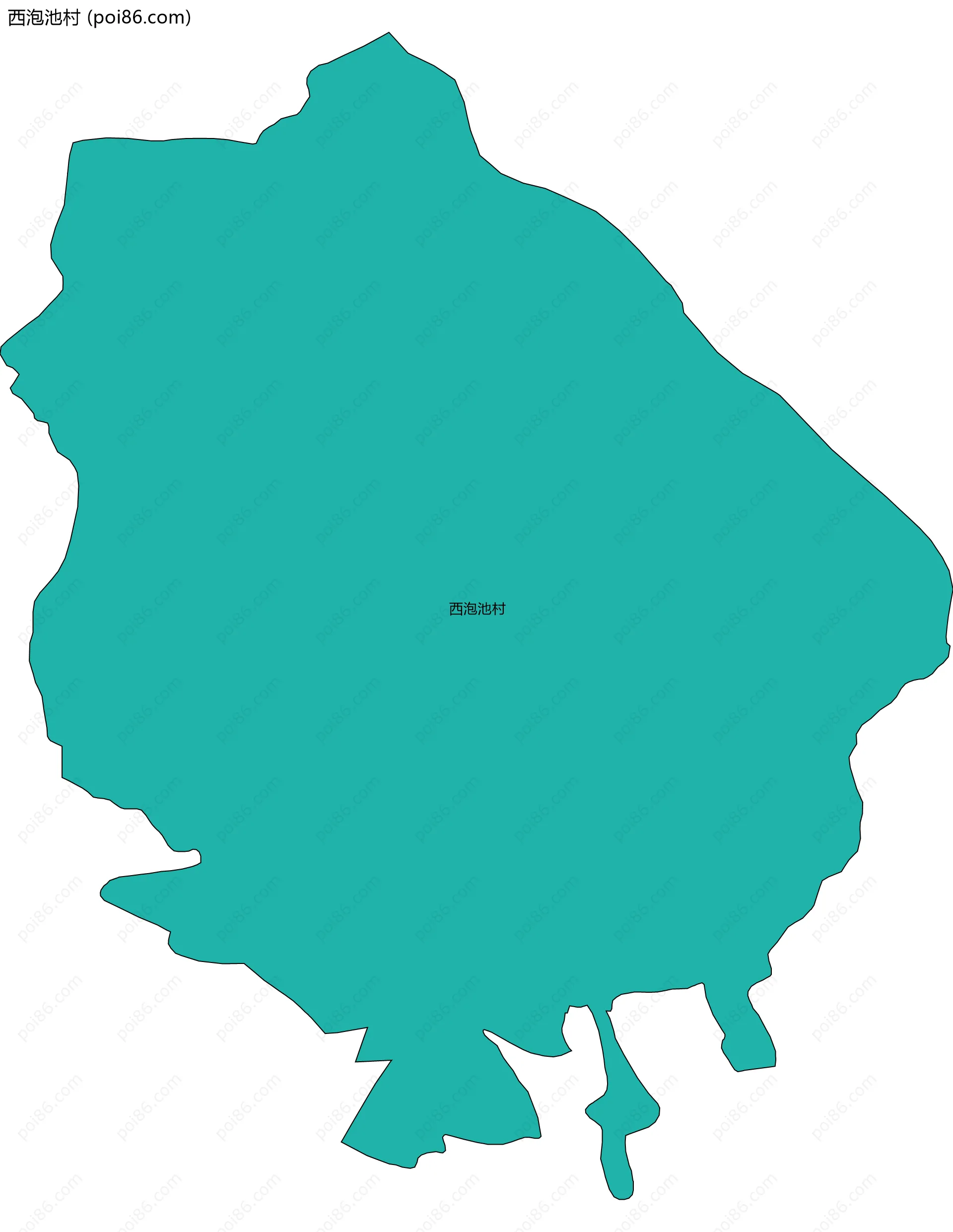 西泡池村边界地图