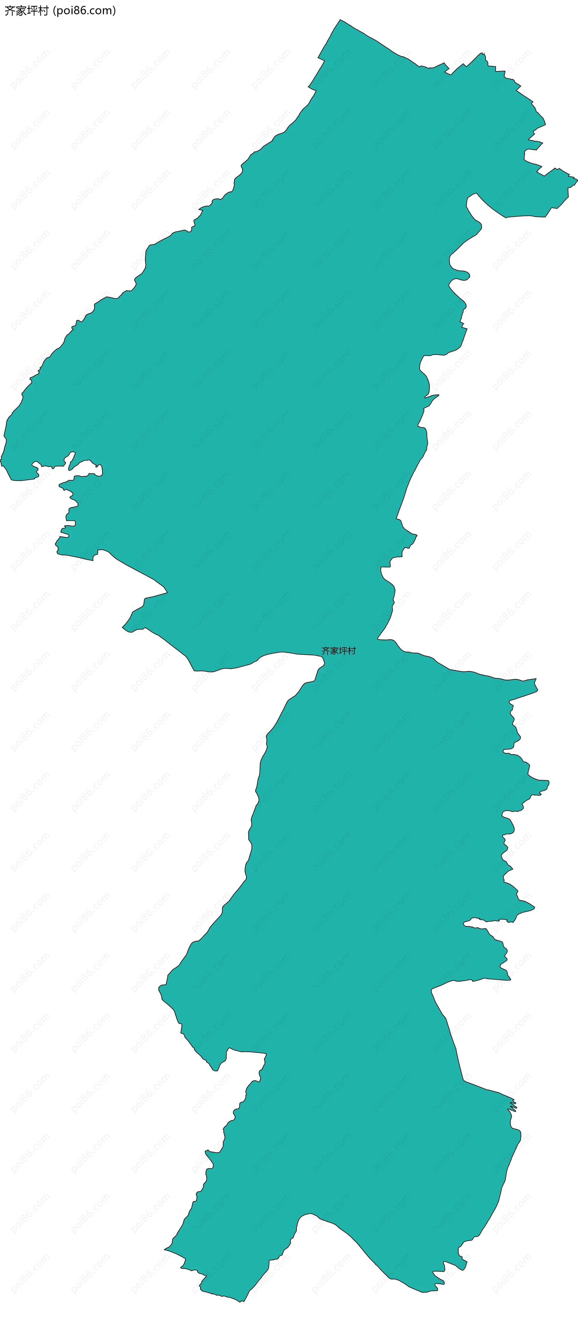 齐家坪村边界地图