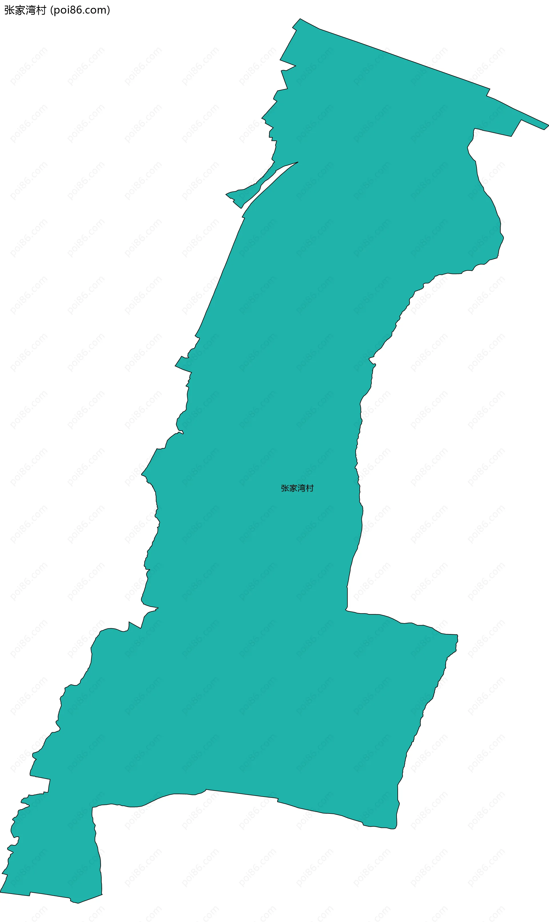 张家湾村边界地图