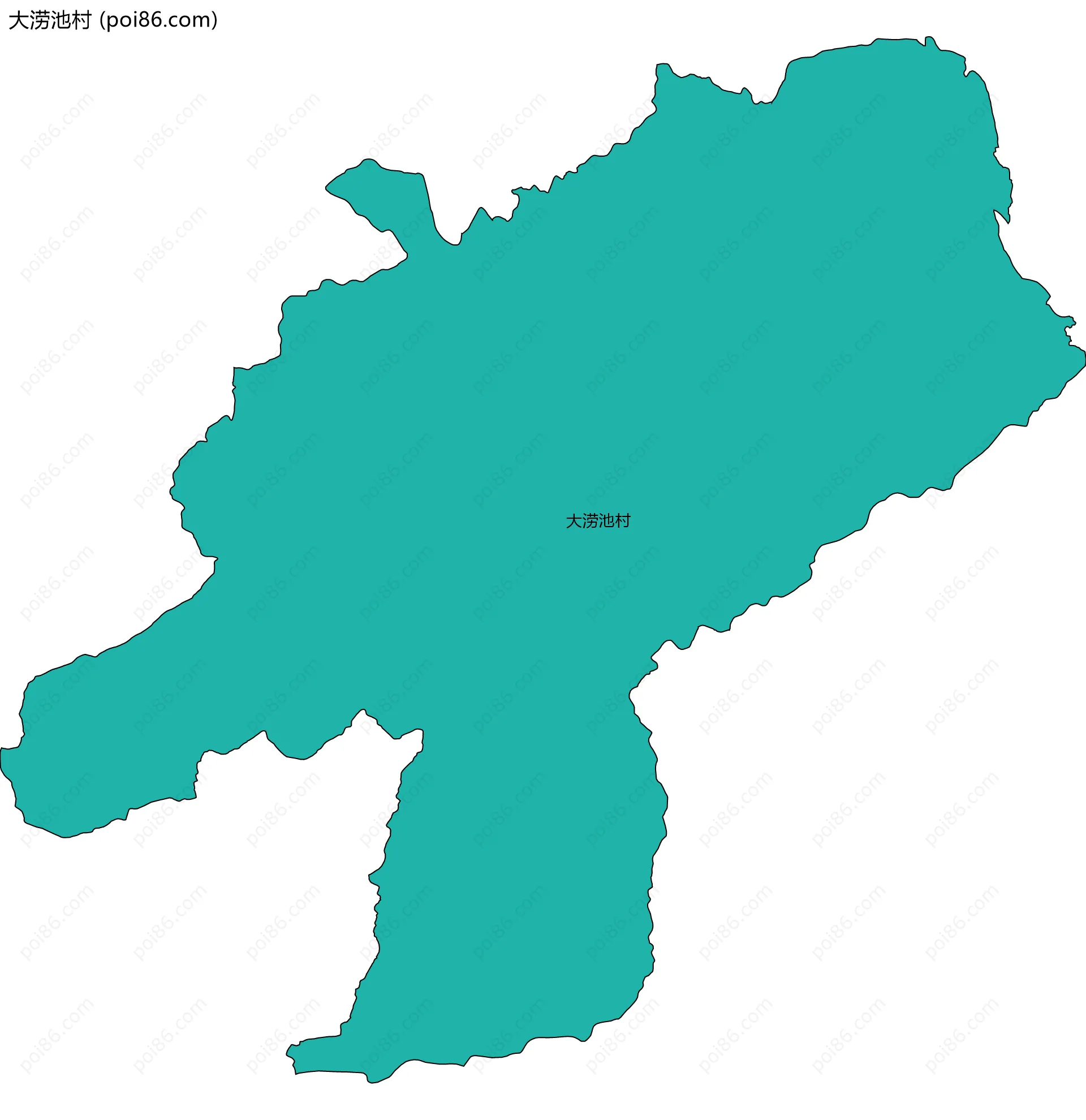 大涝池村边界地图