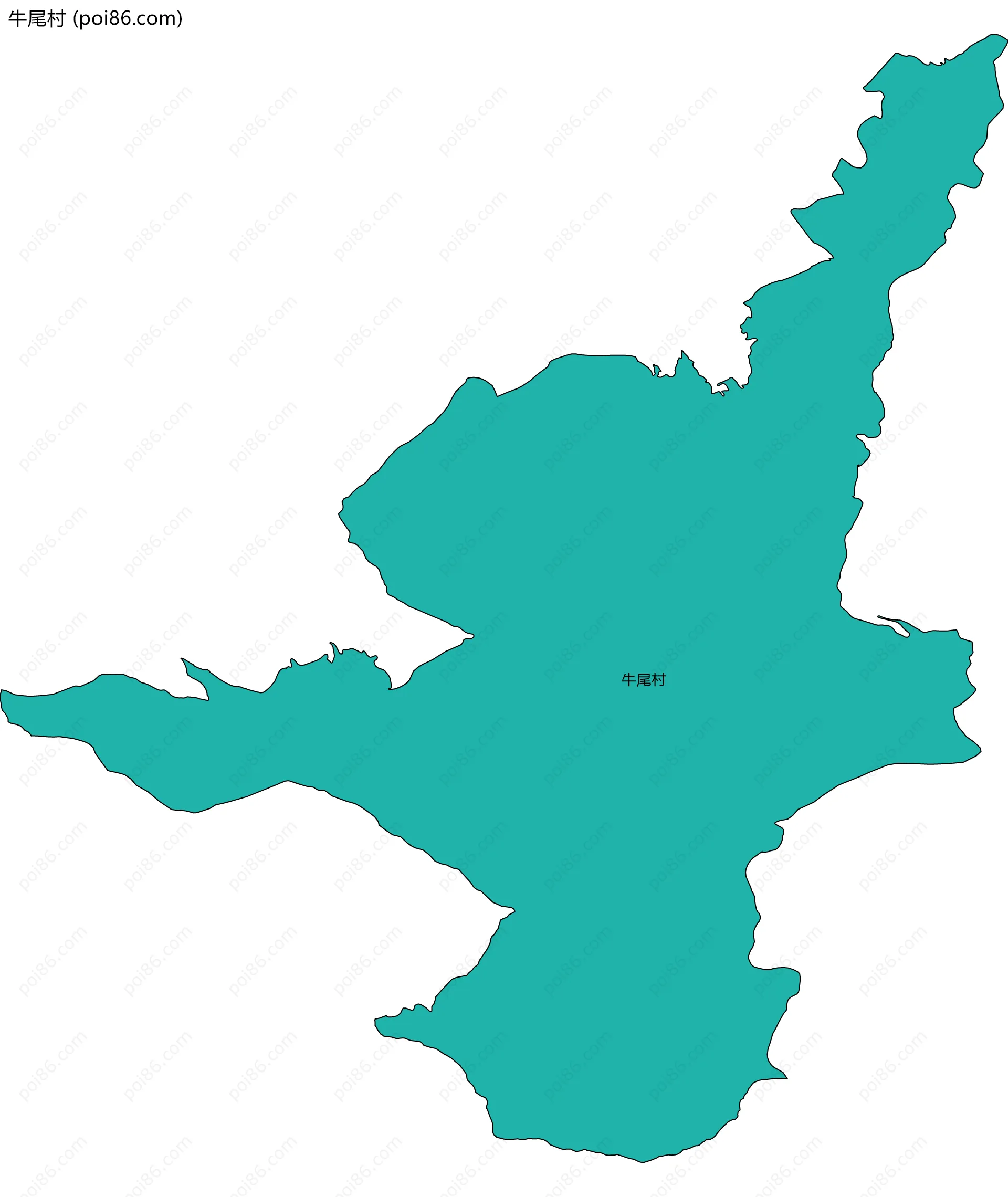 牛尾村边界地图