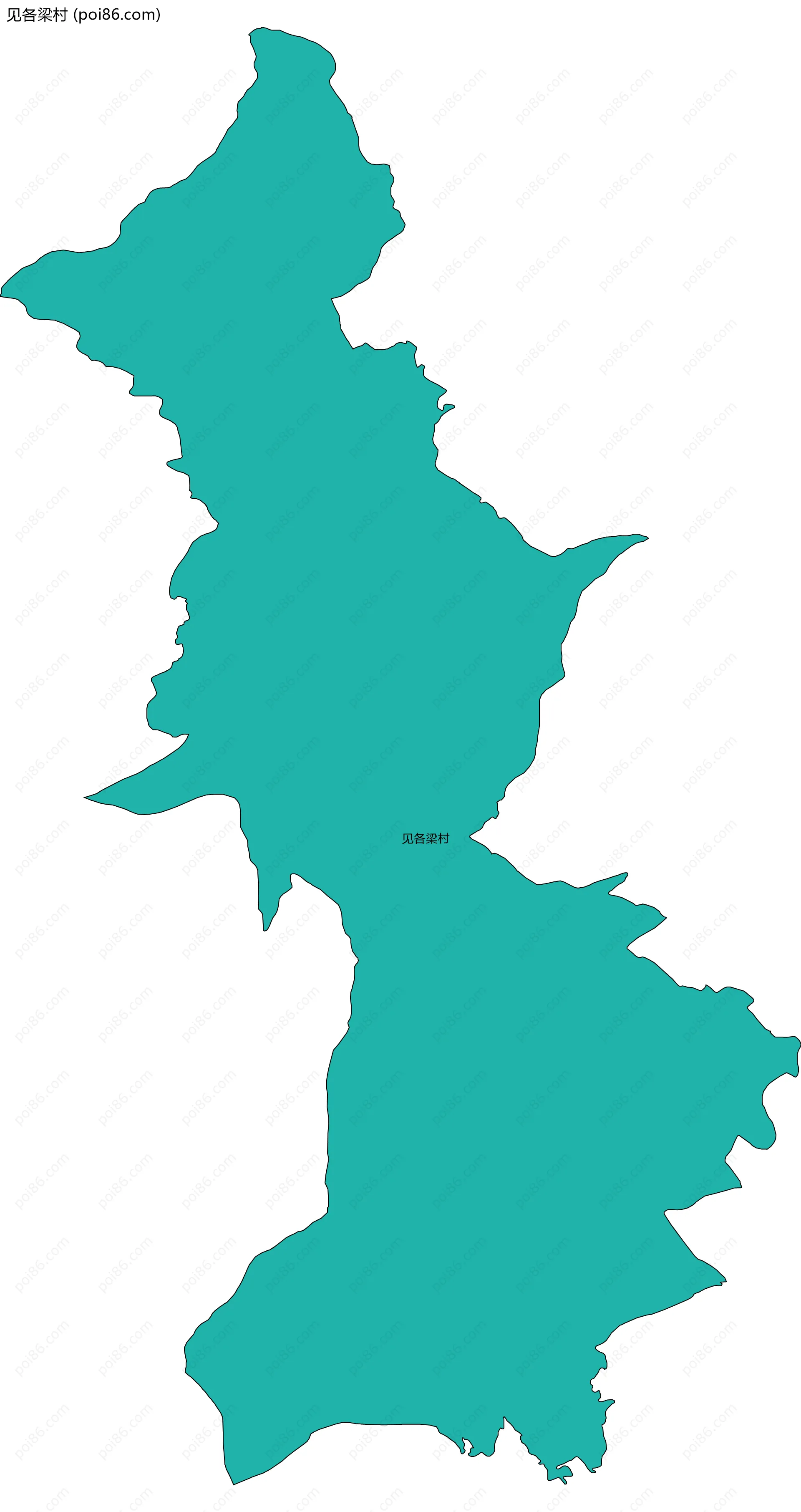 见各梁村边界地图