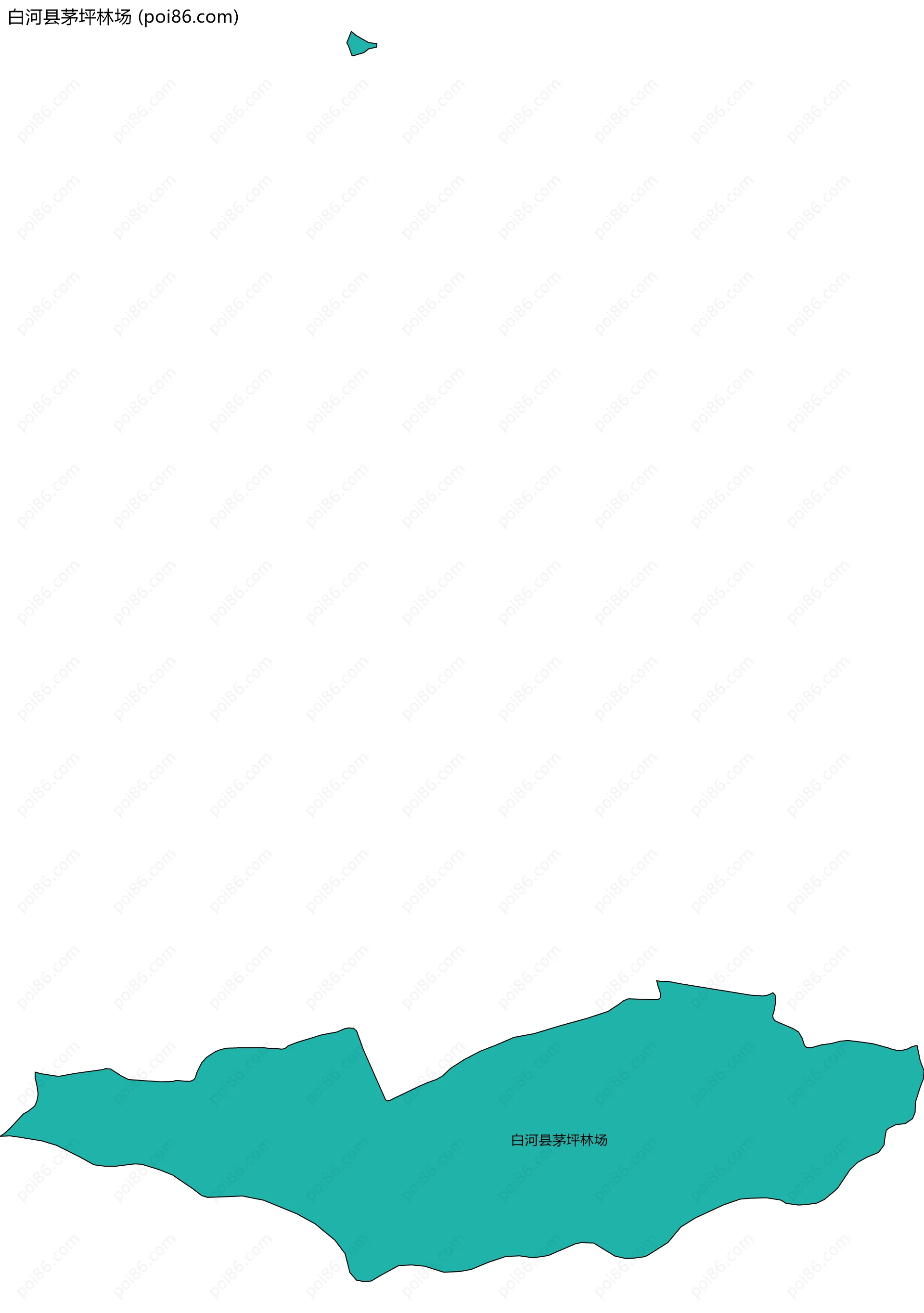 白河县茅坪林场边界地图(五级行政区划)