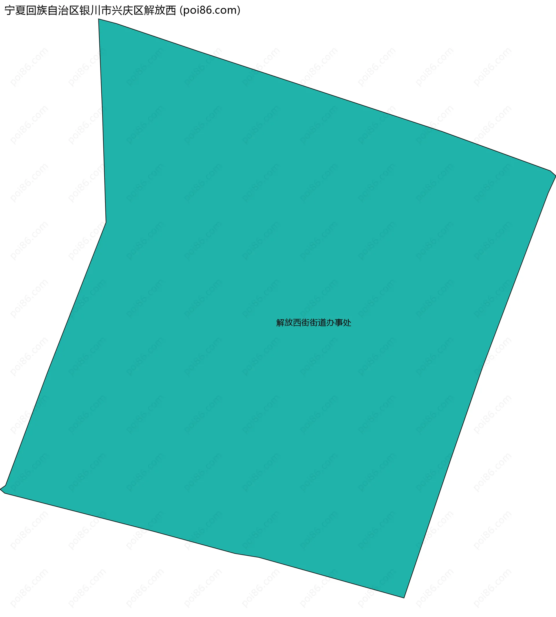 宁夏回族自治区银川市兴庆区解放西边界地图(五级行政区划)