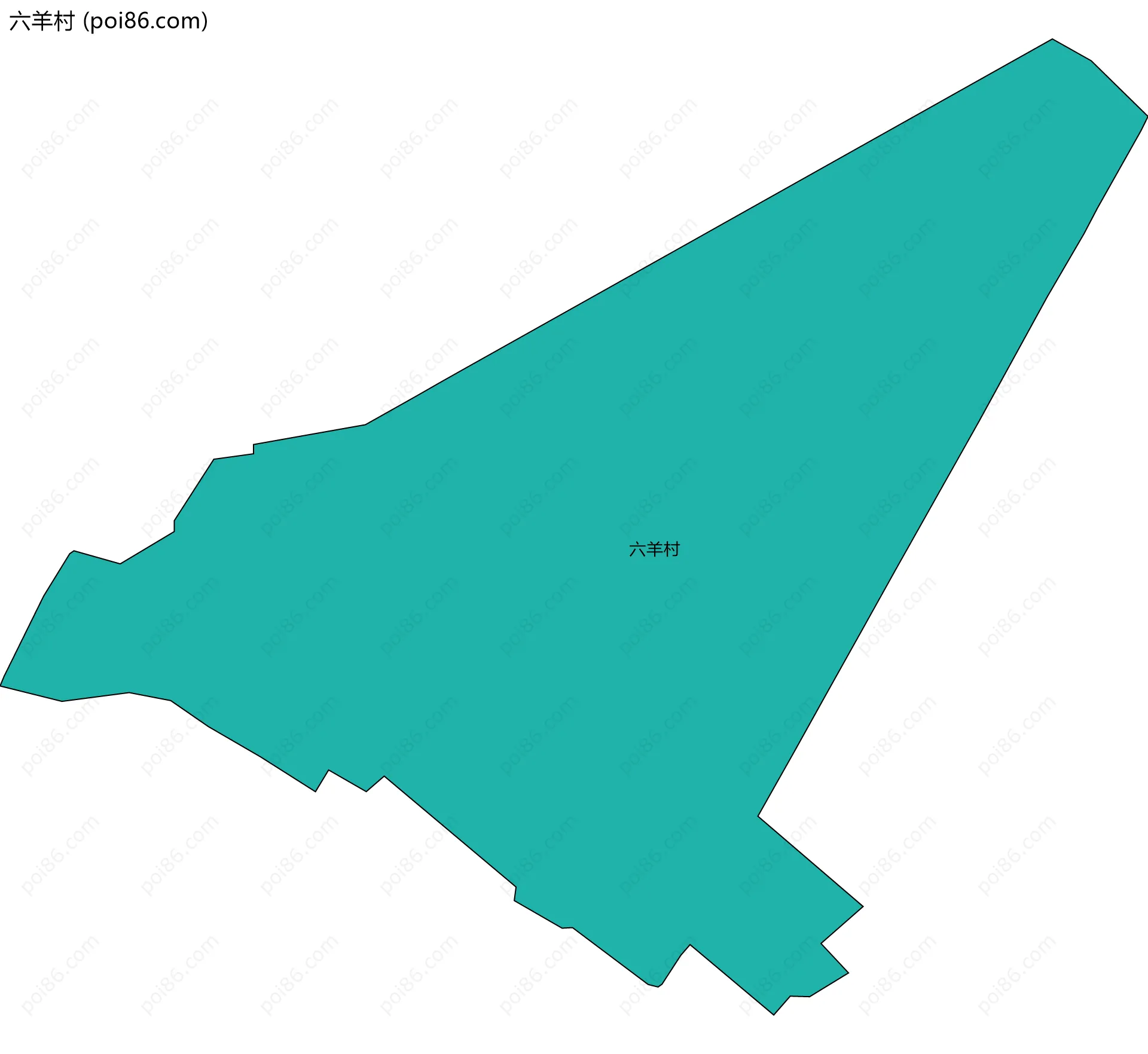 六羊村边界地图