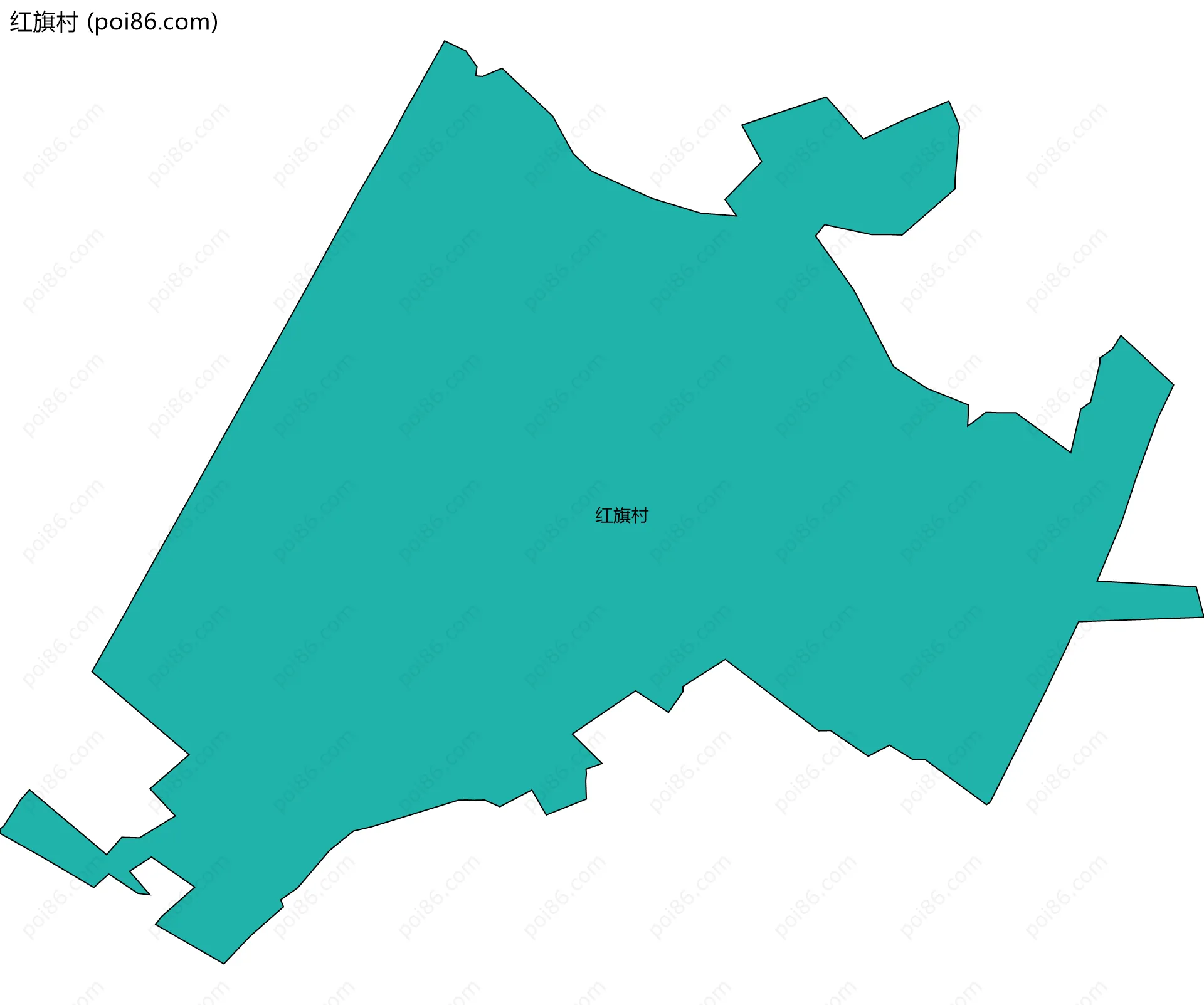 红旗村边界地图