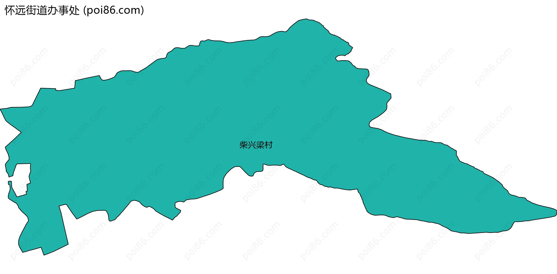 怀远街道办事处边界地图(五级行政区划)