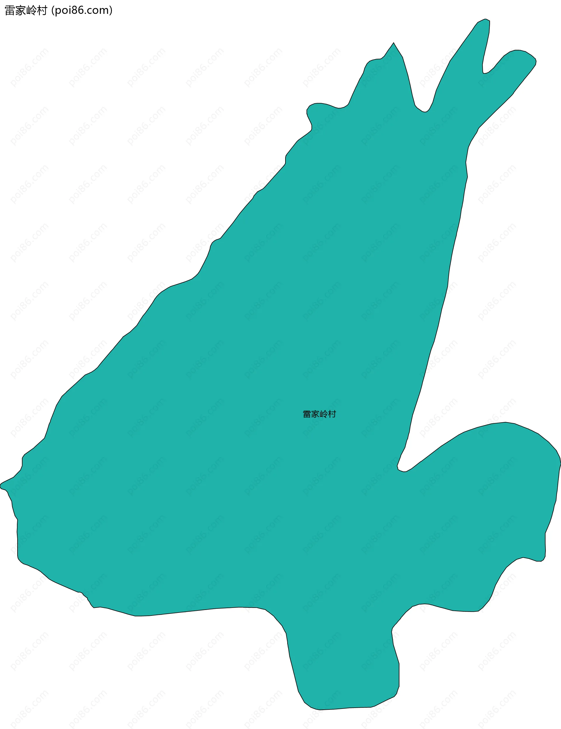 雷家岭村边界地图