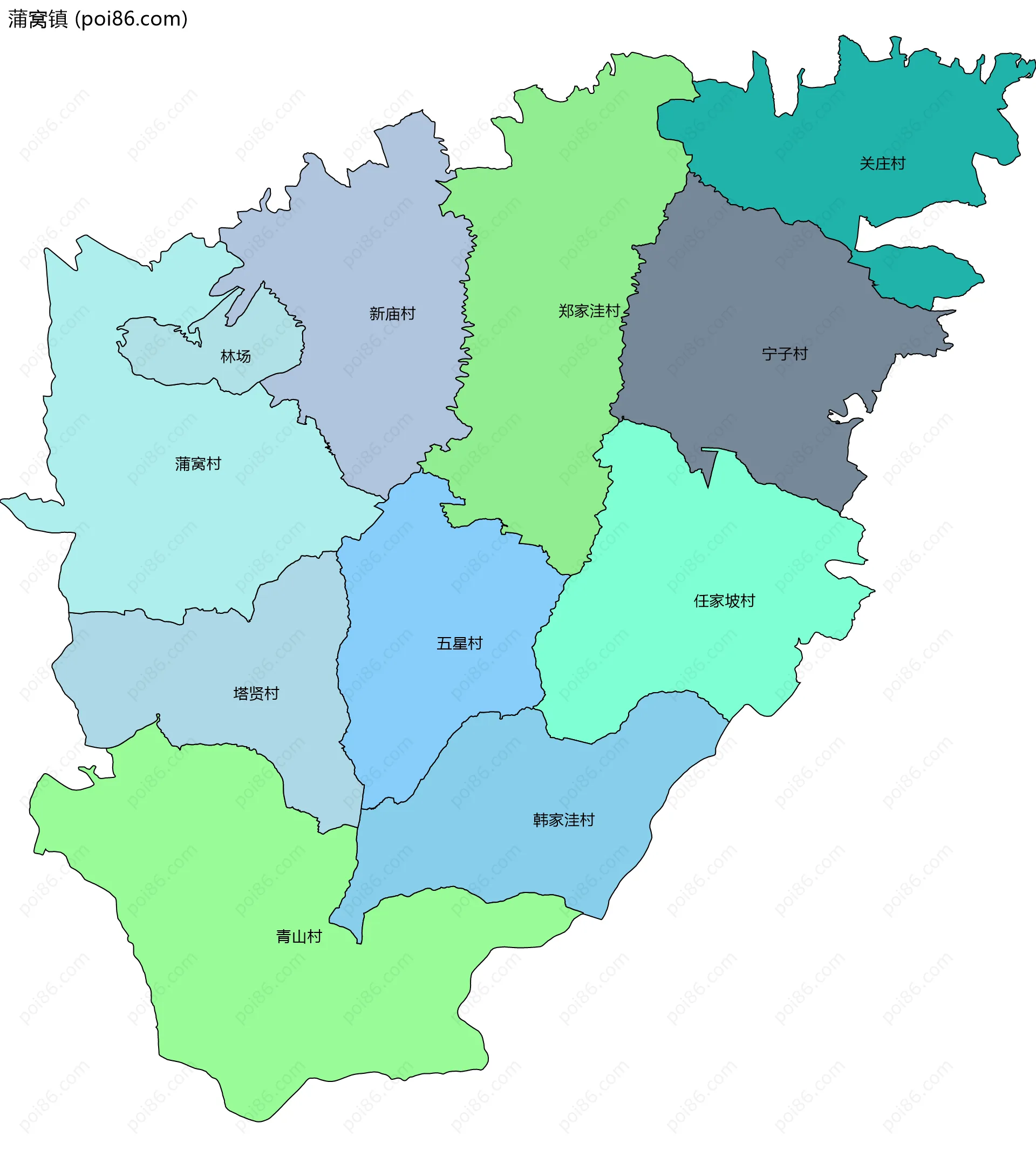 蒲窝镇边界地图(五级行政区划)