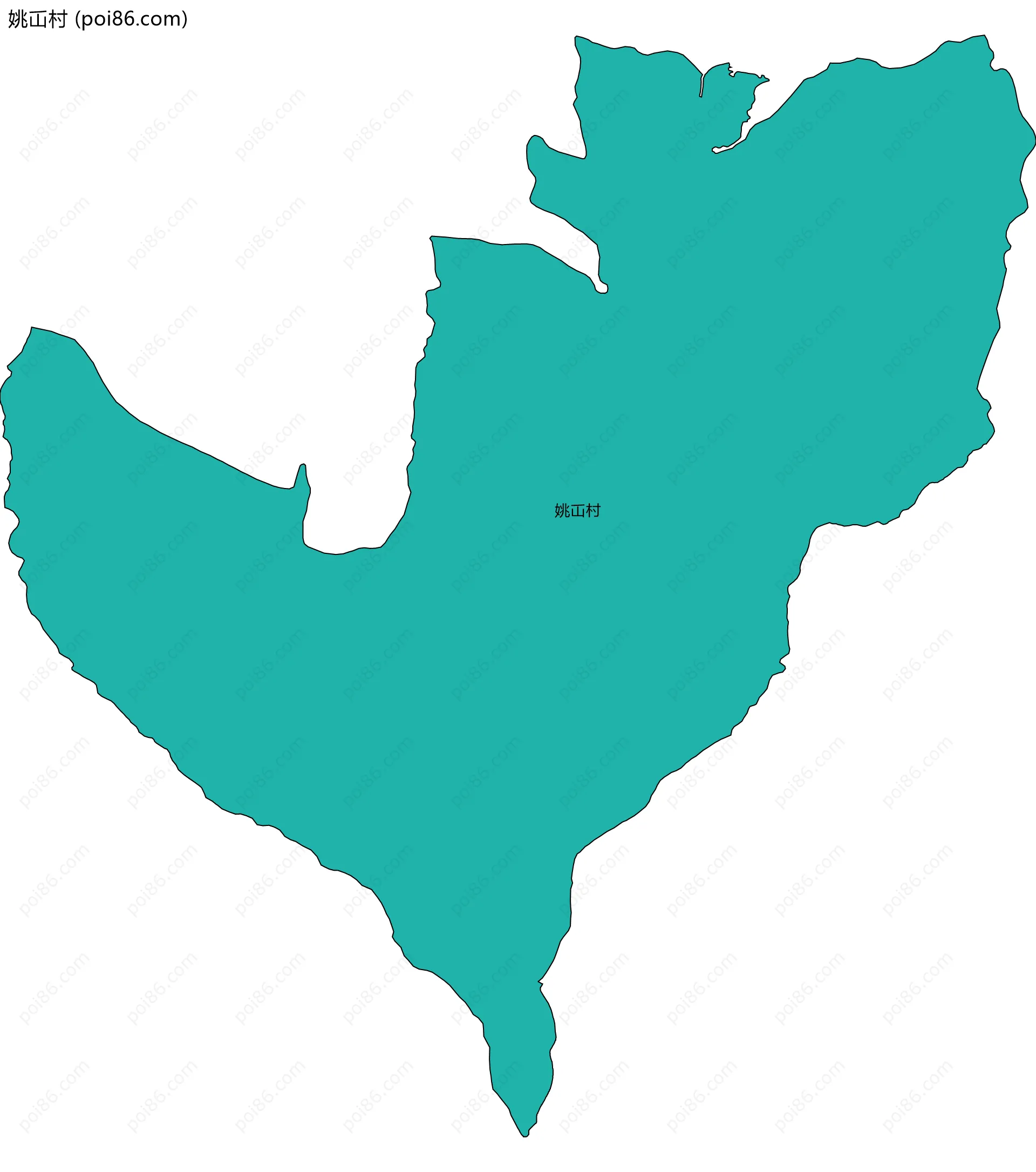 姚屲村边界地图