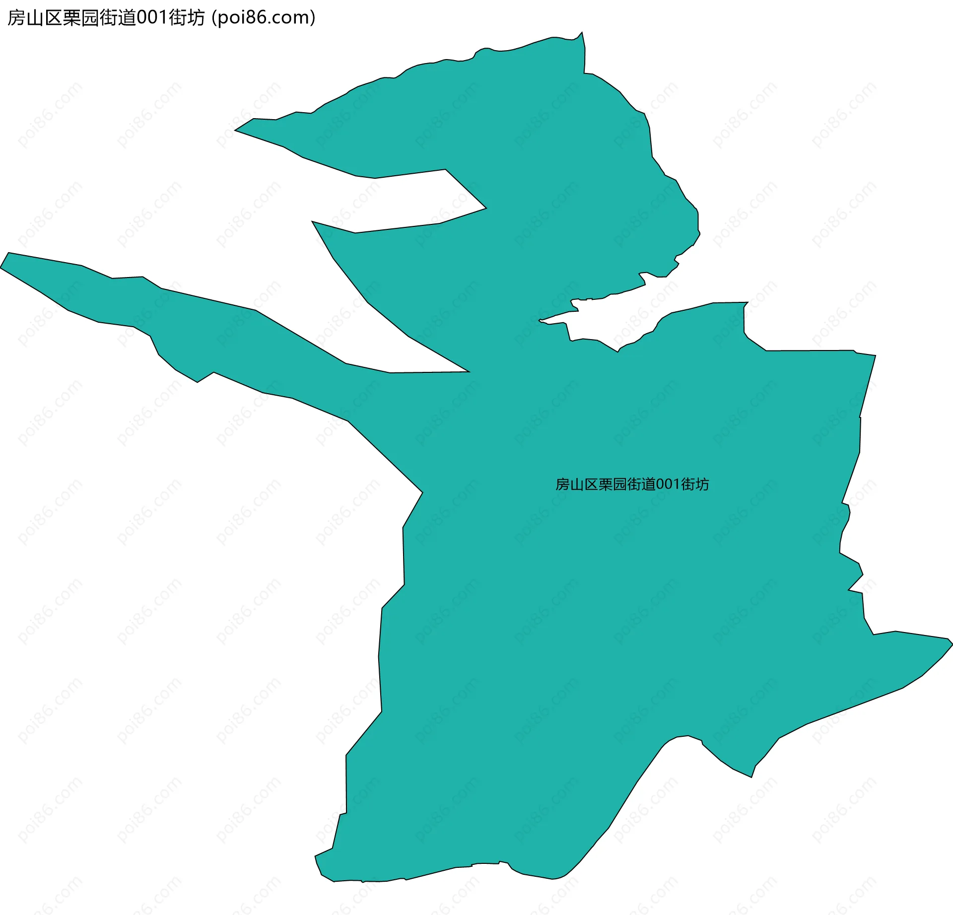 房山区栗园街道001街坊边界地图