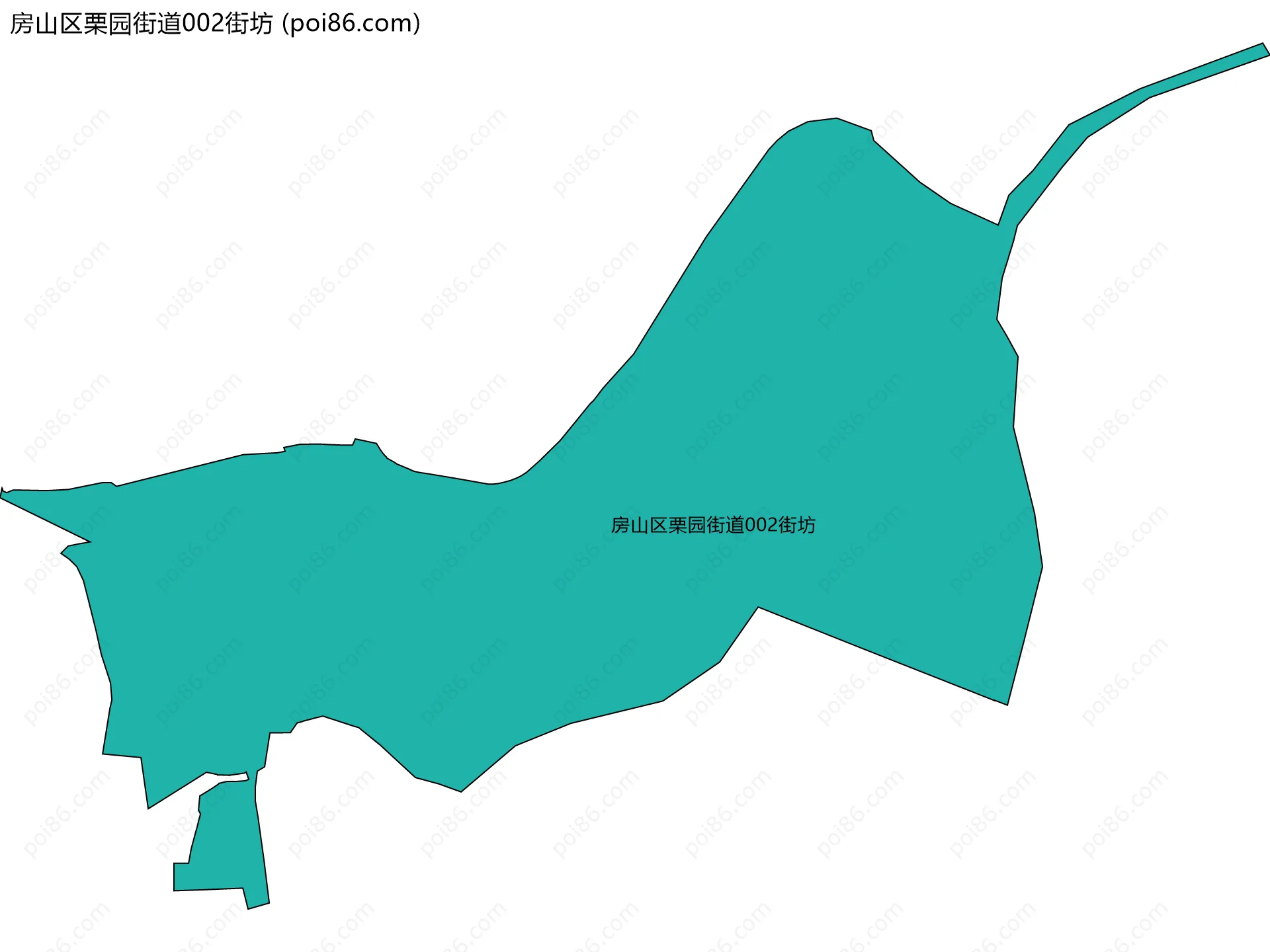 房山区栗园街道002街坊边界地图