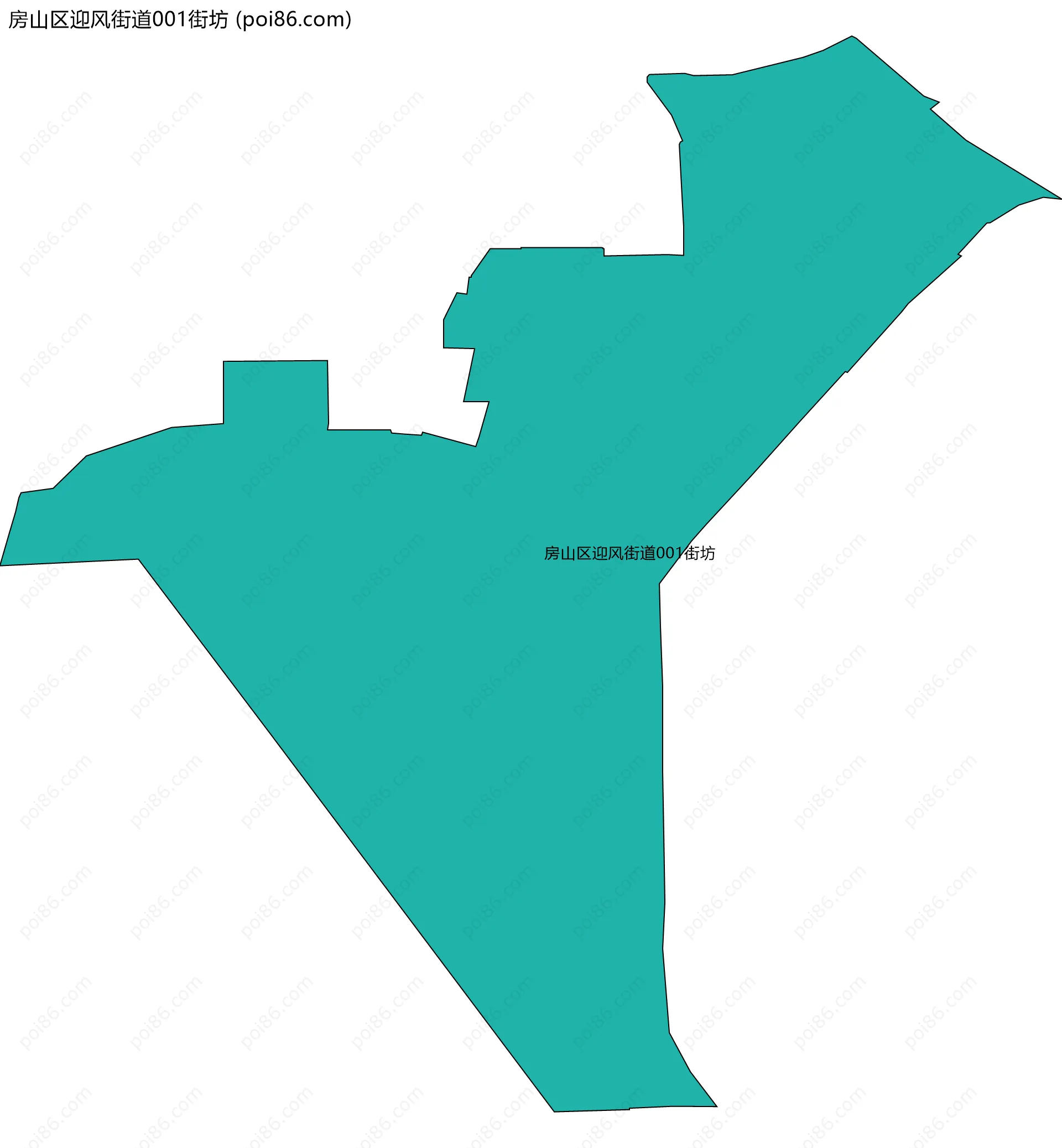 房山区迎风街道001街坊边界地图