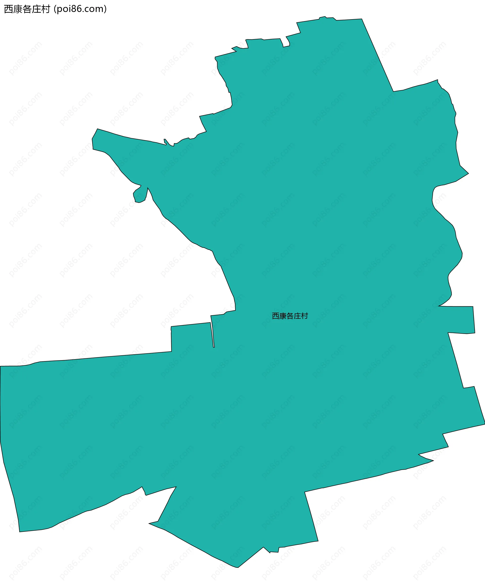 西康各庄村边界地图