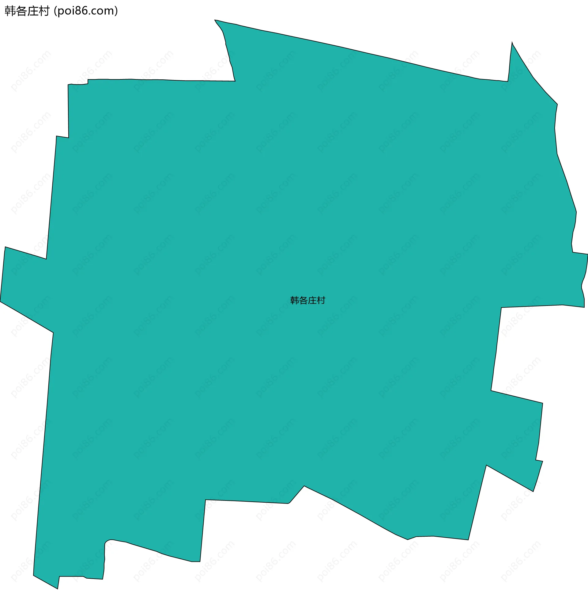 韩各庄村边界地图