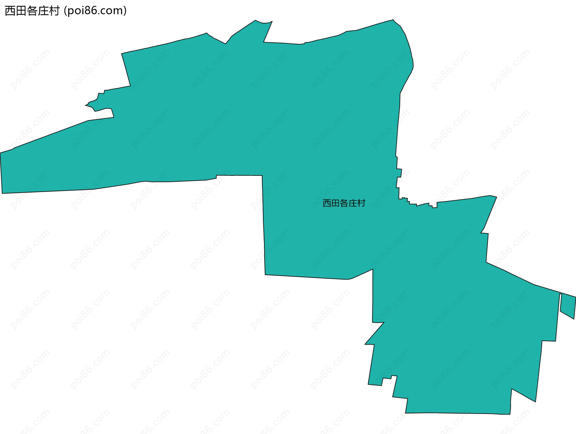 西田各庄村边界地图